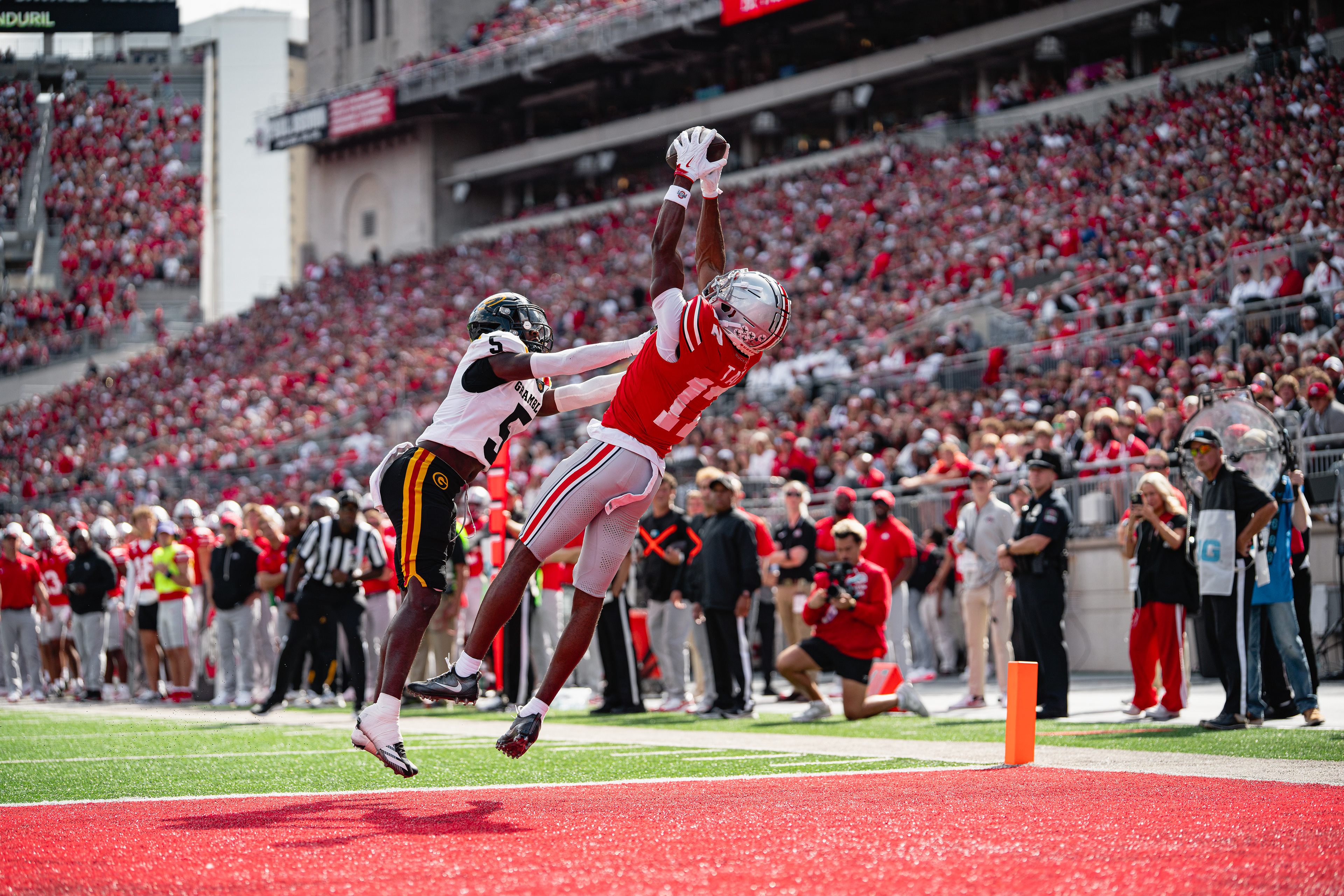 Carnell Tate, Reaches for a Touchdown vs Grambline State | September 6, 2025