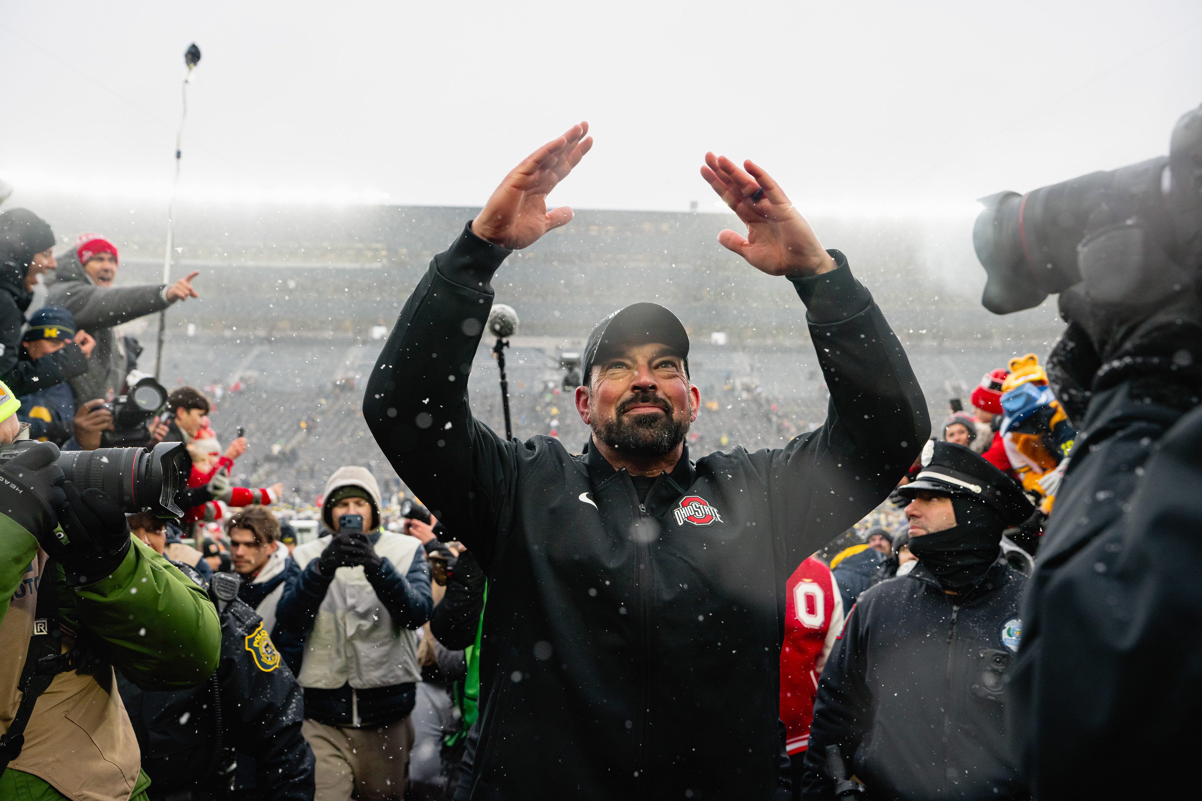 Ryan Day, O-H to Buckeye fans after beating Michigan in Ann Arbor | November 29, 2025