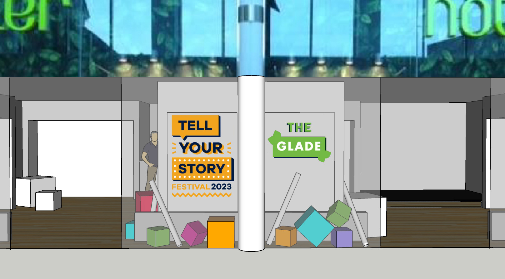 Sketch Up Render of the window display