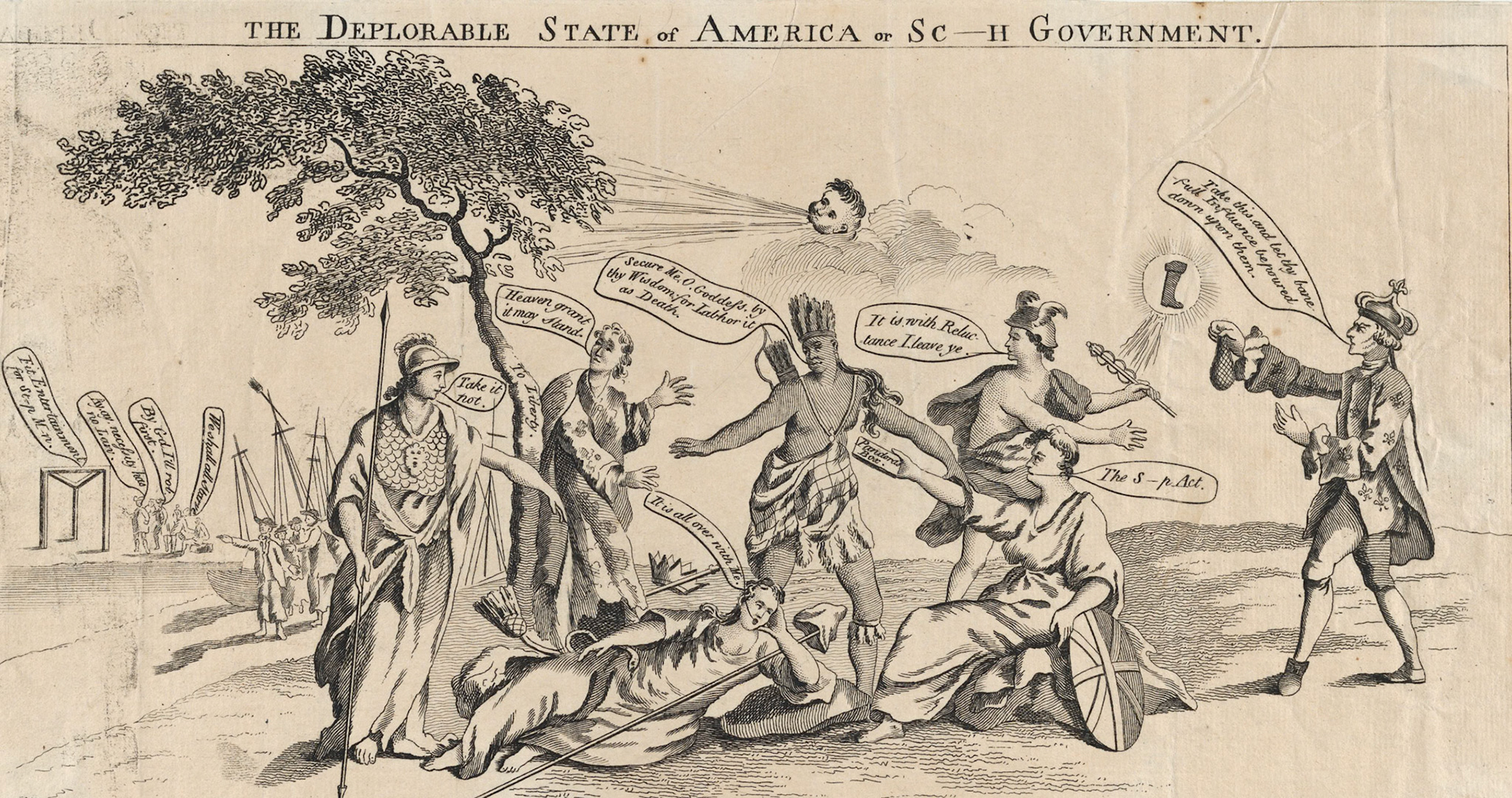 The Deplorable State of America or Sc-h Government (engraving)