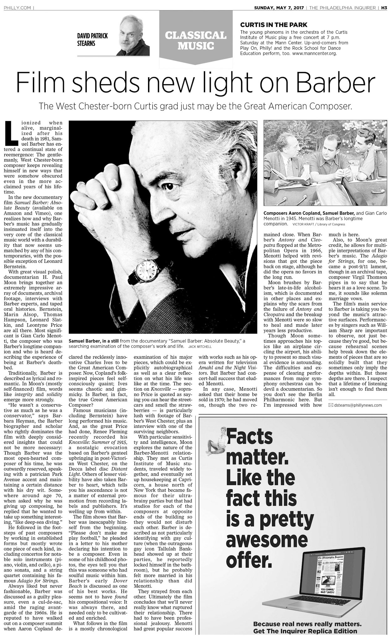 Sunday feature review in The Philadelphia Inquirer