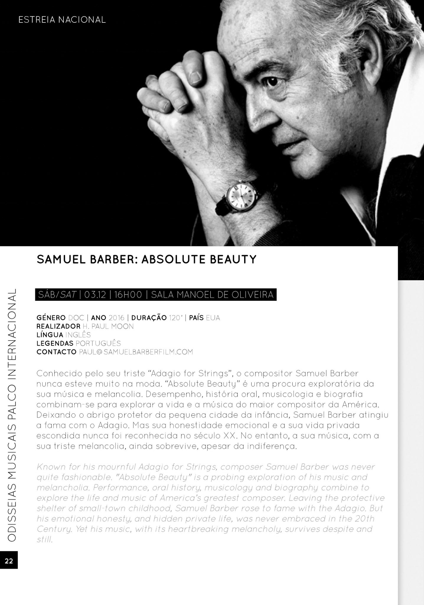 Program page at Muvi Film Festival in Portugal