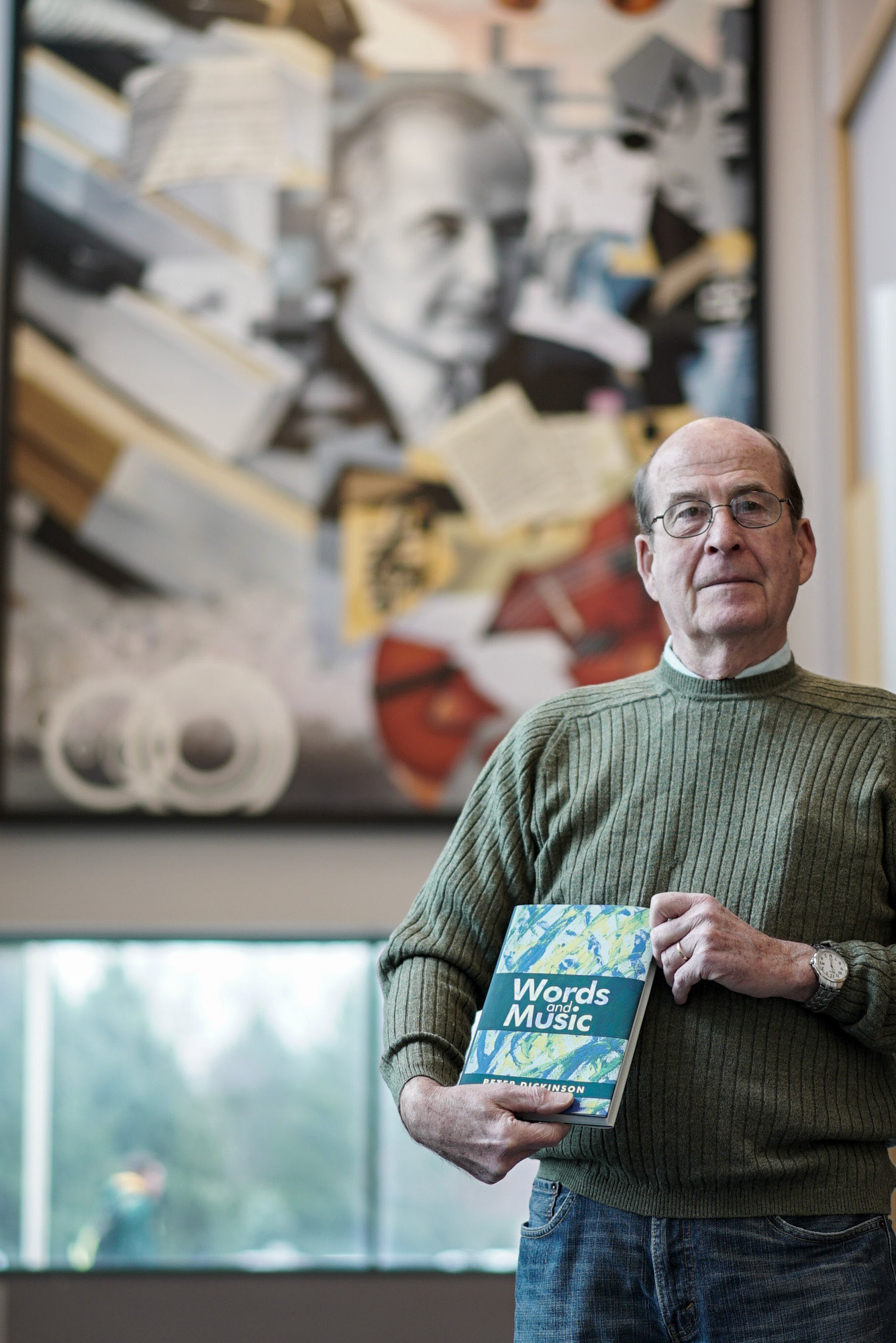 Ulrich Klabunde at West Chester University, in front of his commissioned Barber portrait