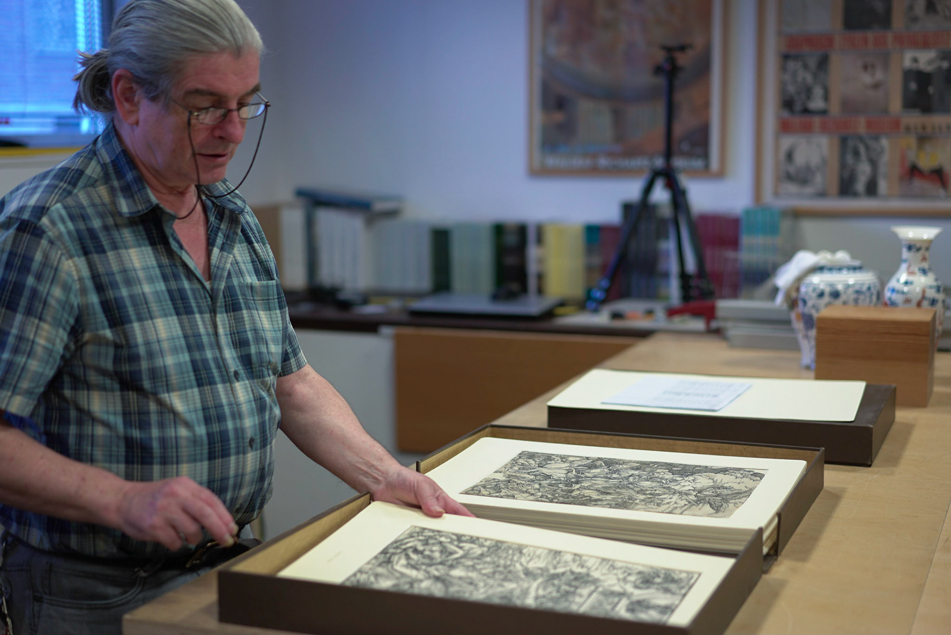 At the Wallraf-Richartz Museum in Cologne, I am being shown original prints from Albrecht Dürer's "Apocalypse" series