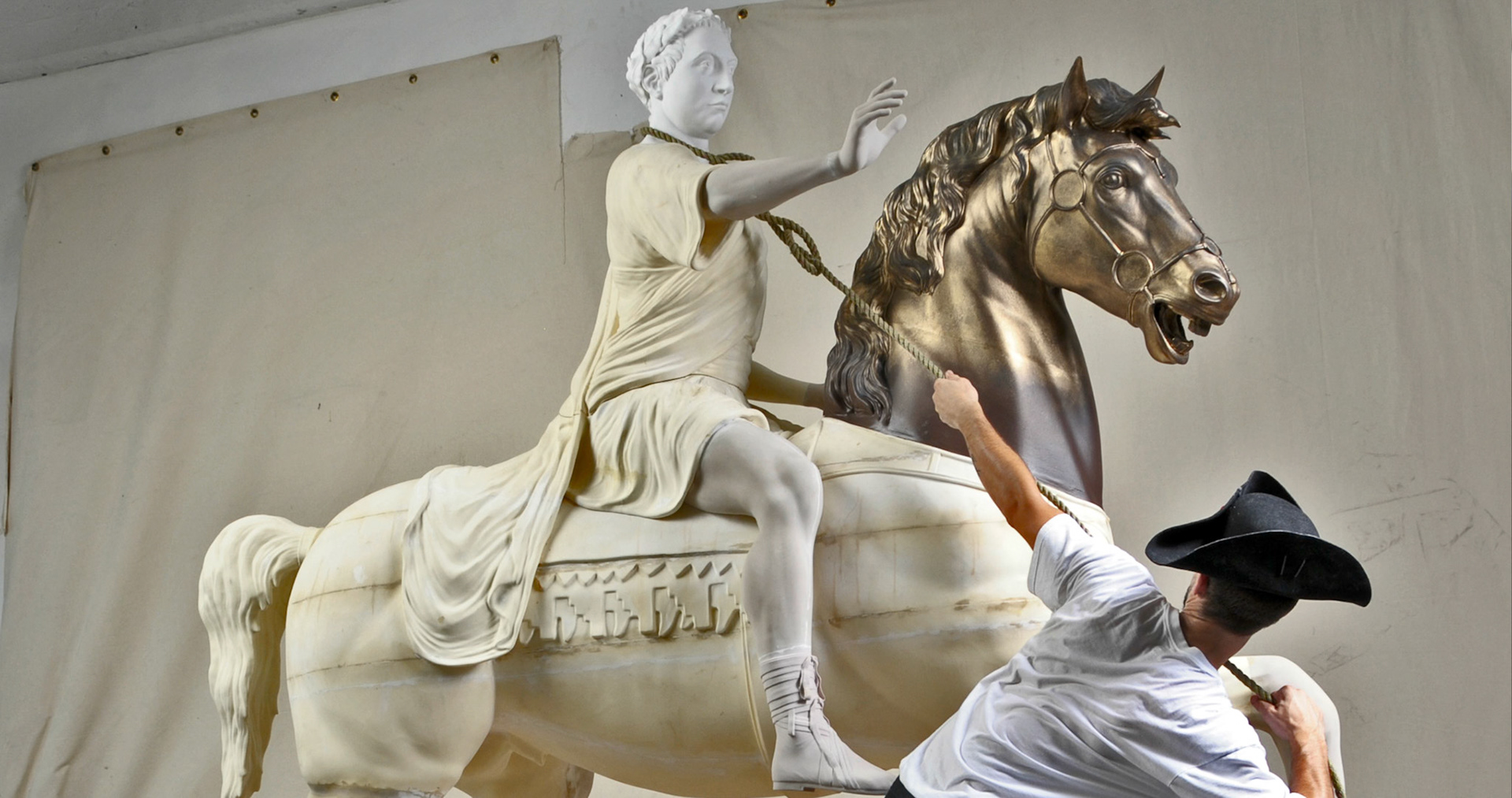 Reproduction of statue in progress at Studio EIS