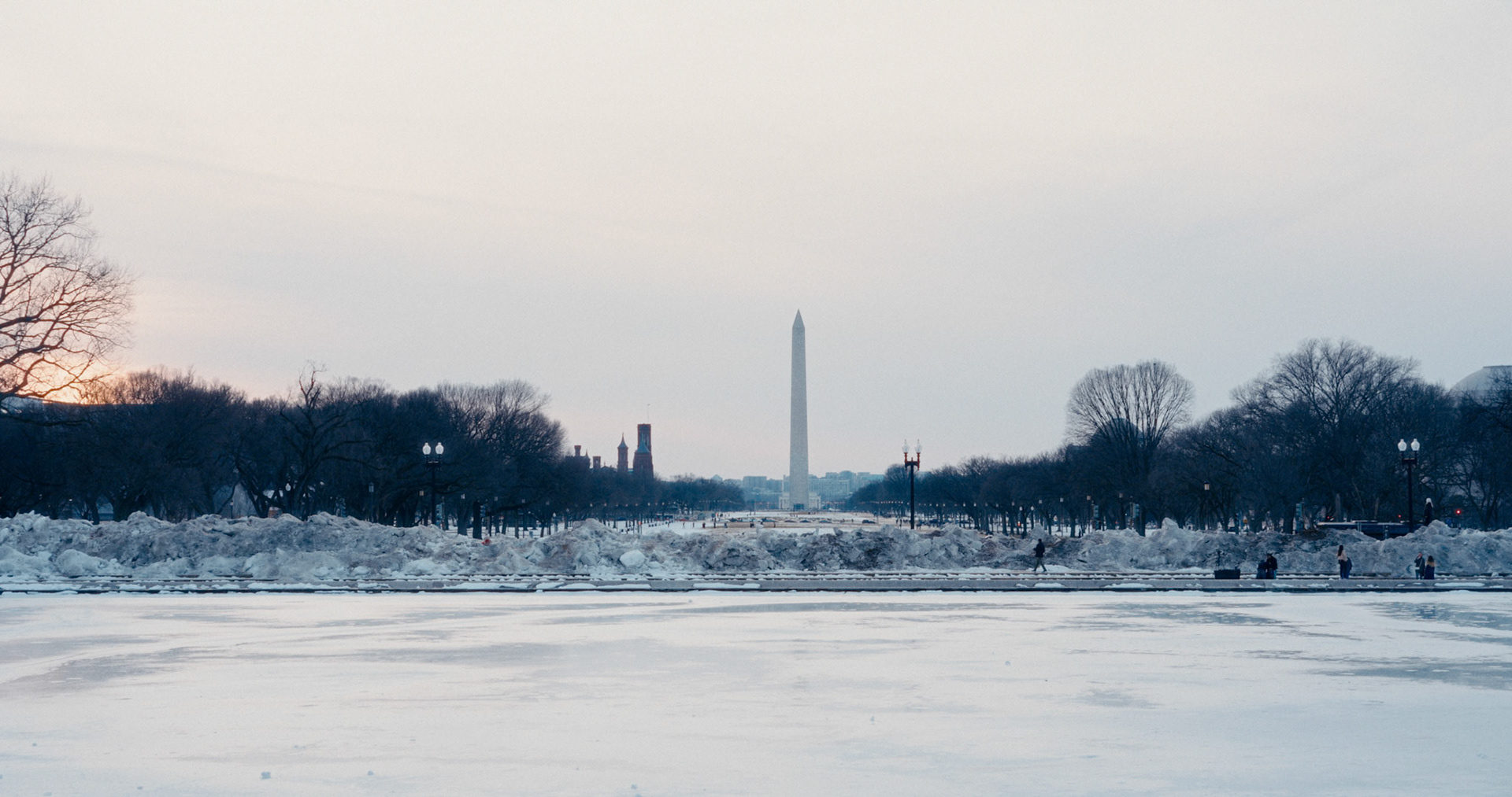 Washington Monument on the Mall in Winter