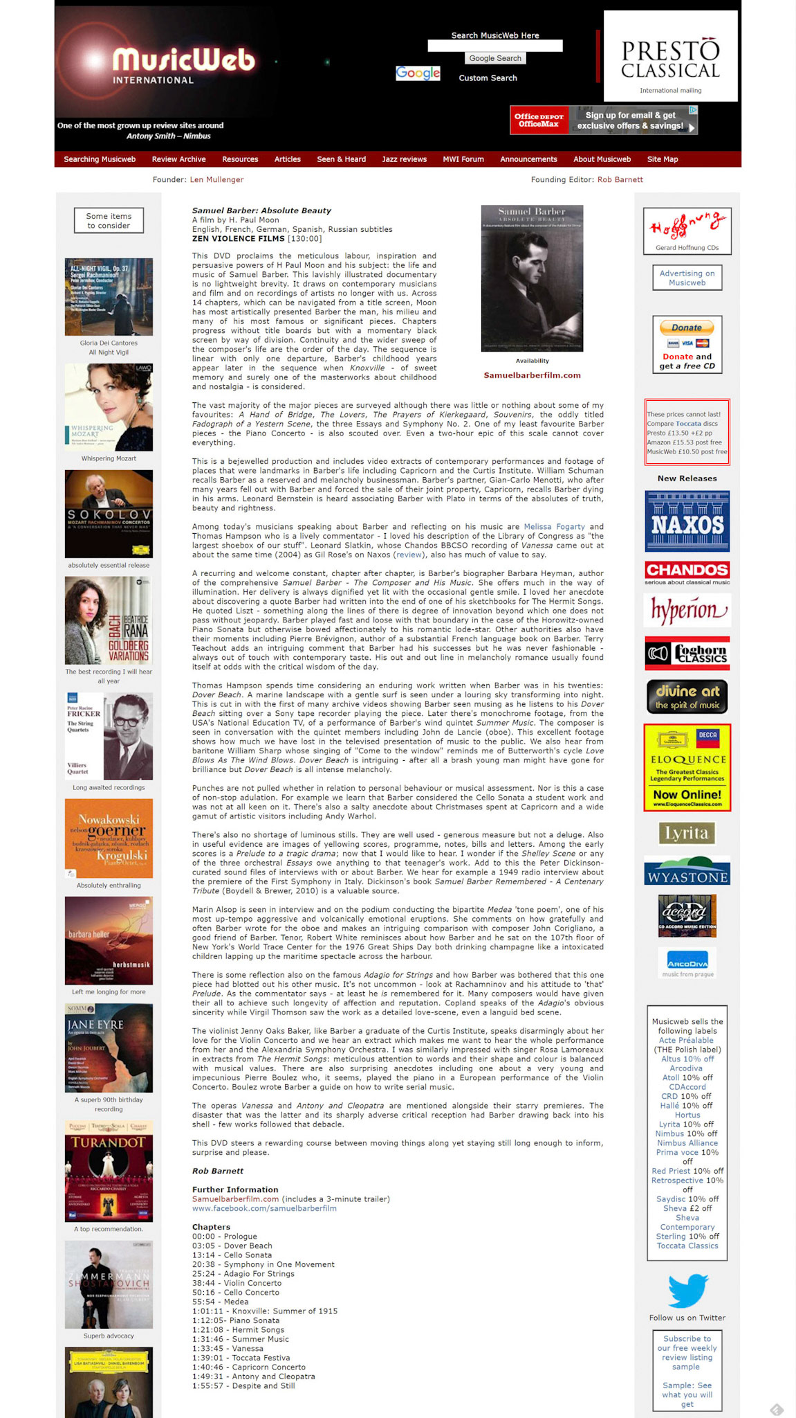 Review at MusicWeb International