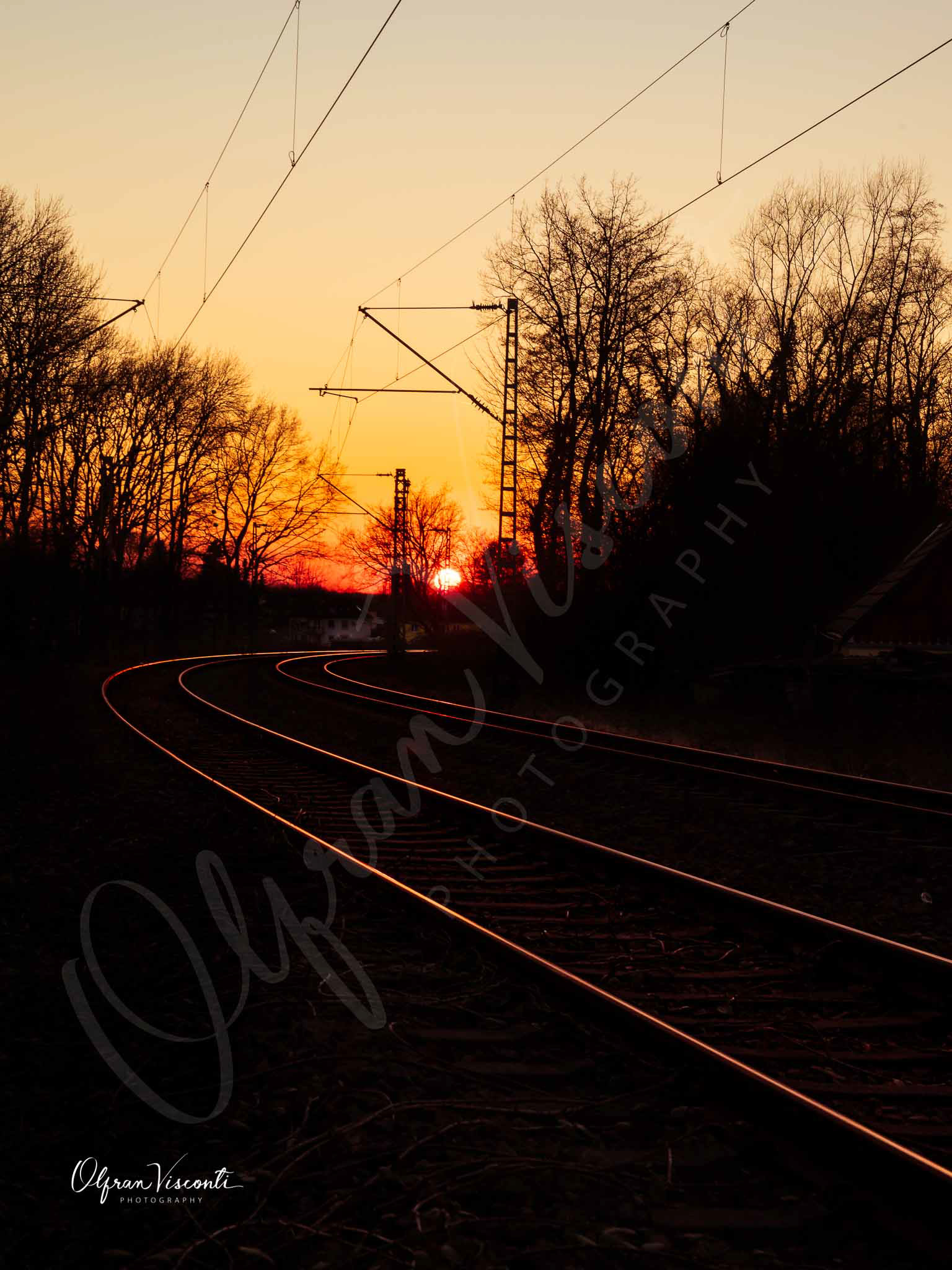 109. Railway at sunset.