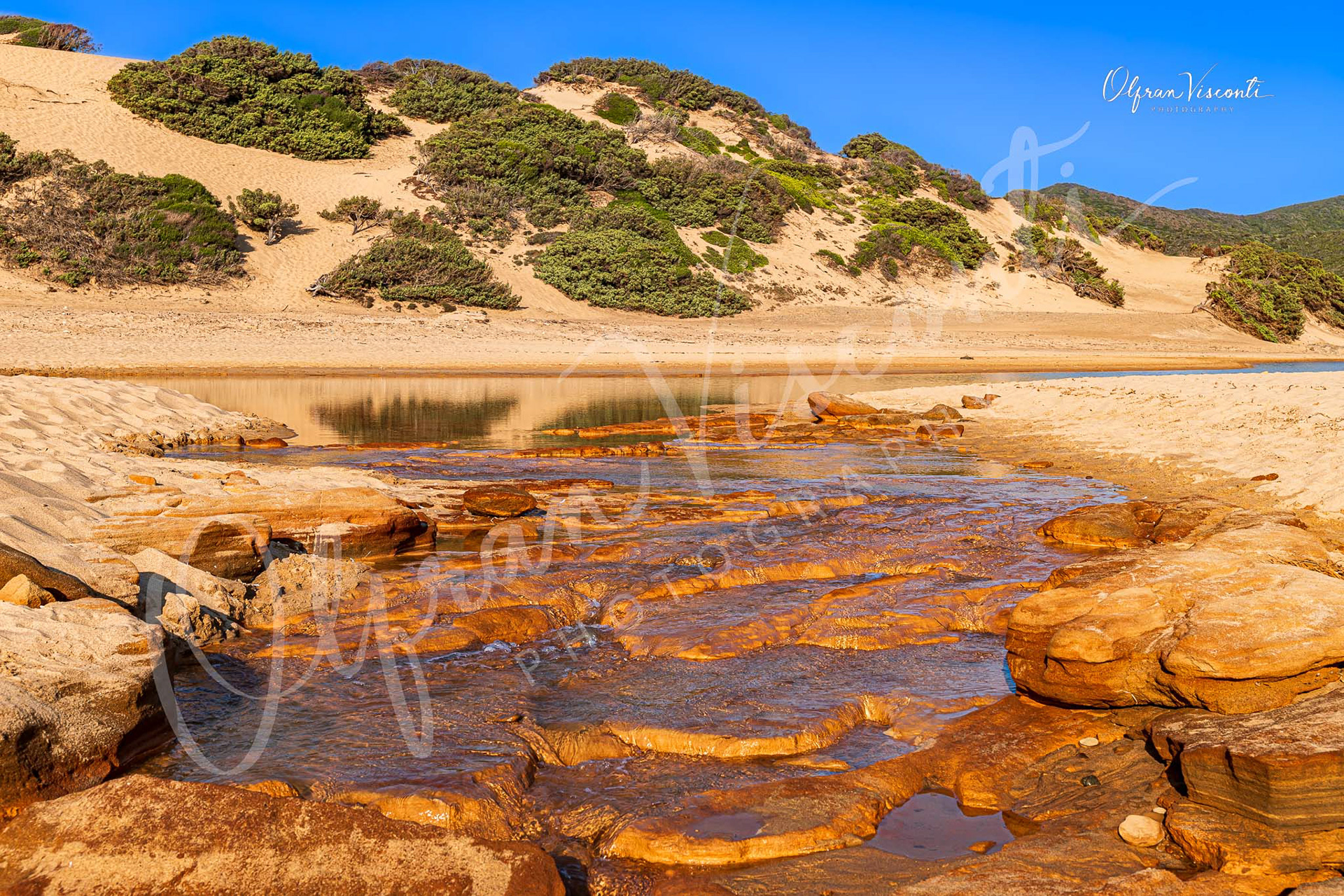 26. Reflection of the dunes on the Piscinas river. Sardinia. Italy.