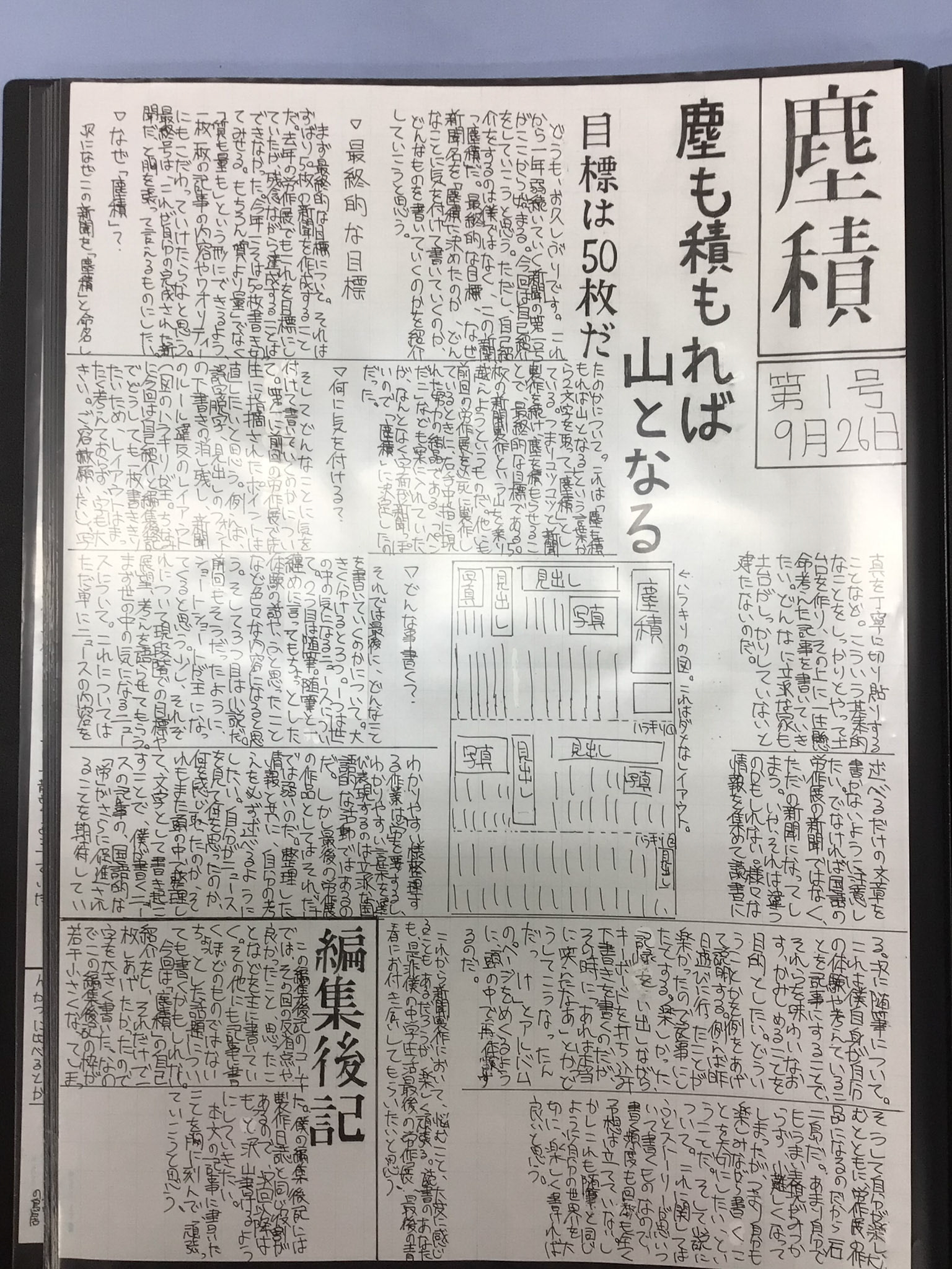 私製新聞「塵積」