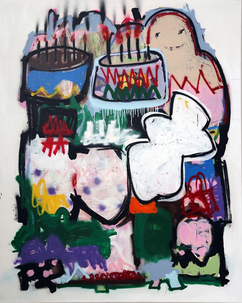 "Live By Your Heart" (2023) mixed media on canvas - 48 x 60 in