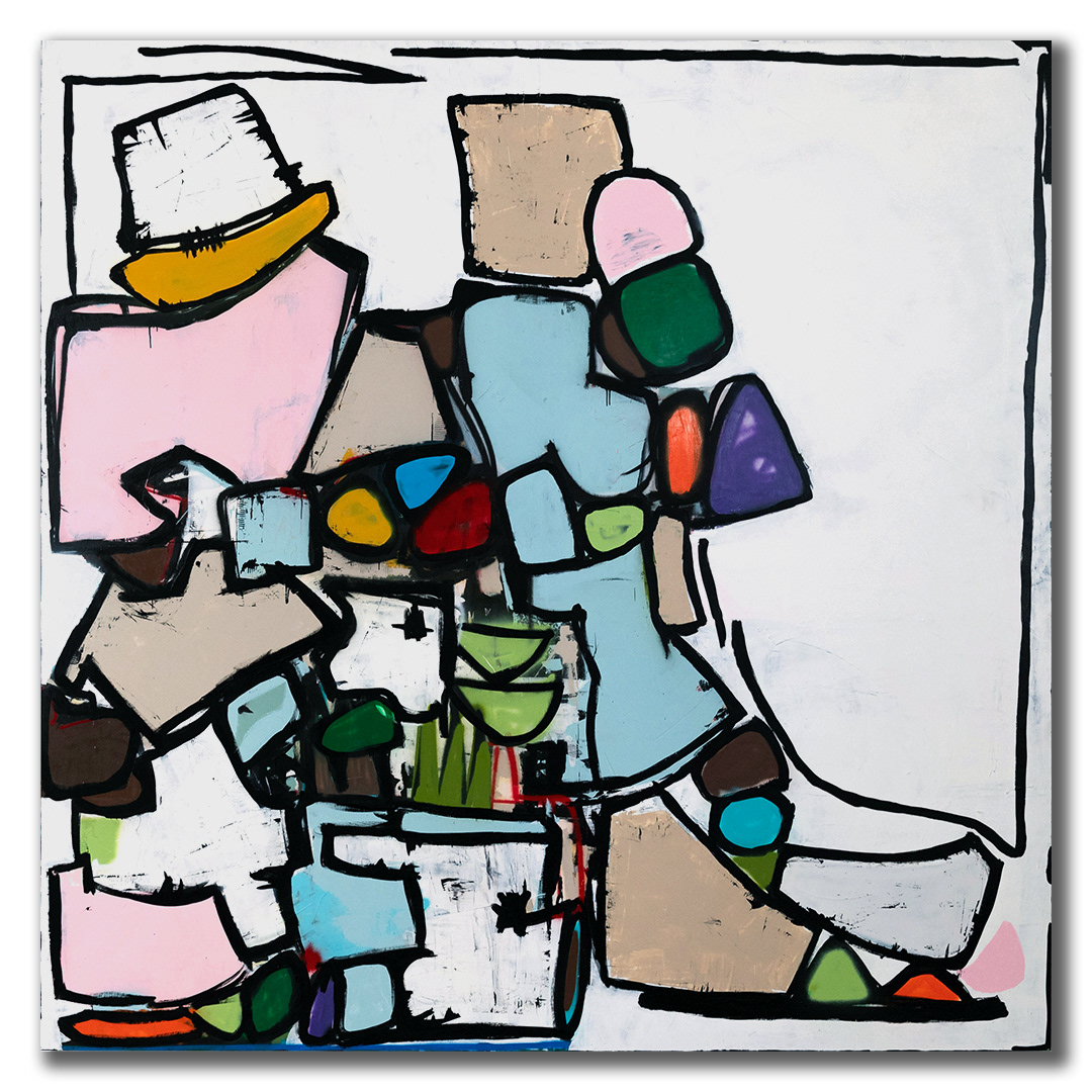 "A Girl's Dream"  (2022)  mixed media on panel - 8 x 8 ft