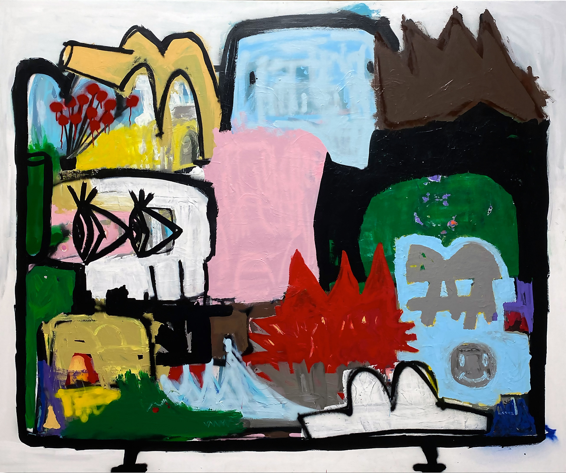 "This Is Where I Belong" (2023) mixed media on canvas - 70 x 60 in