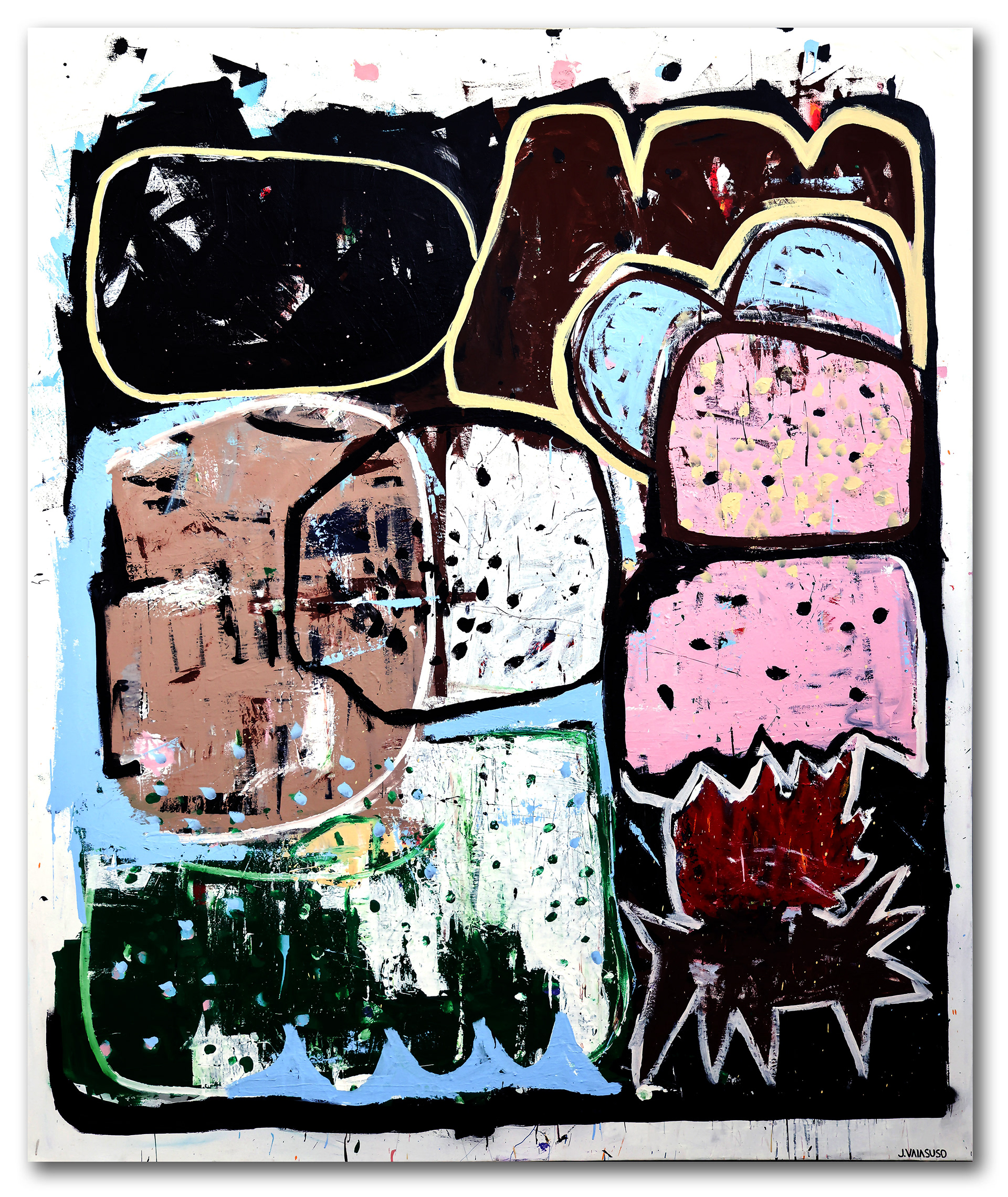 "Light My Fire" (2023) mixed media on canvas - 60 x 72 in