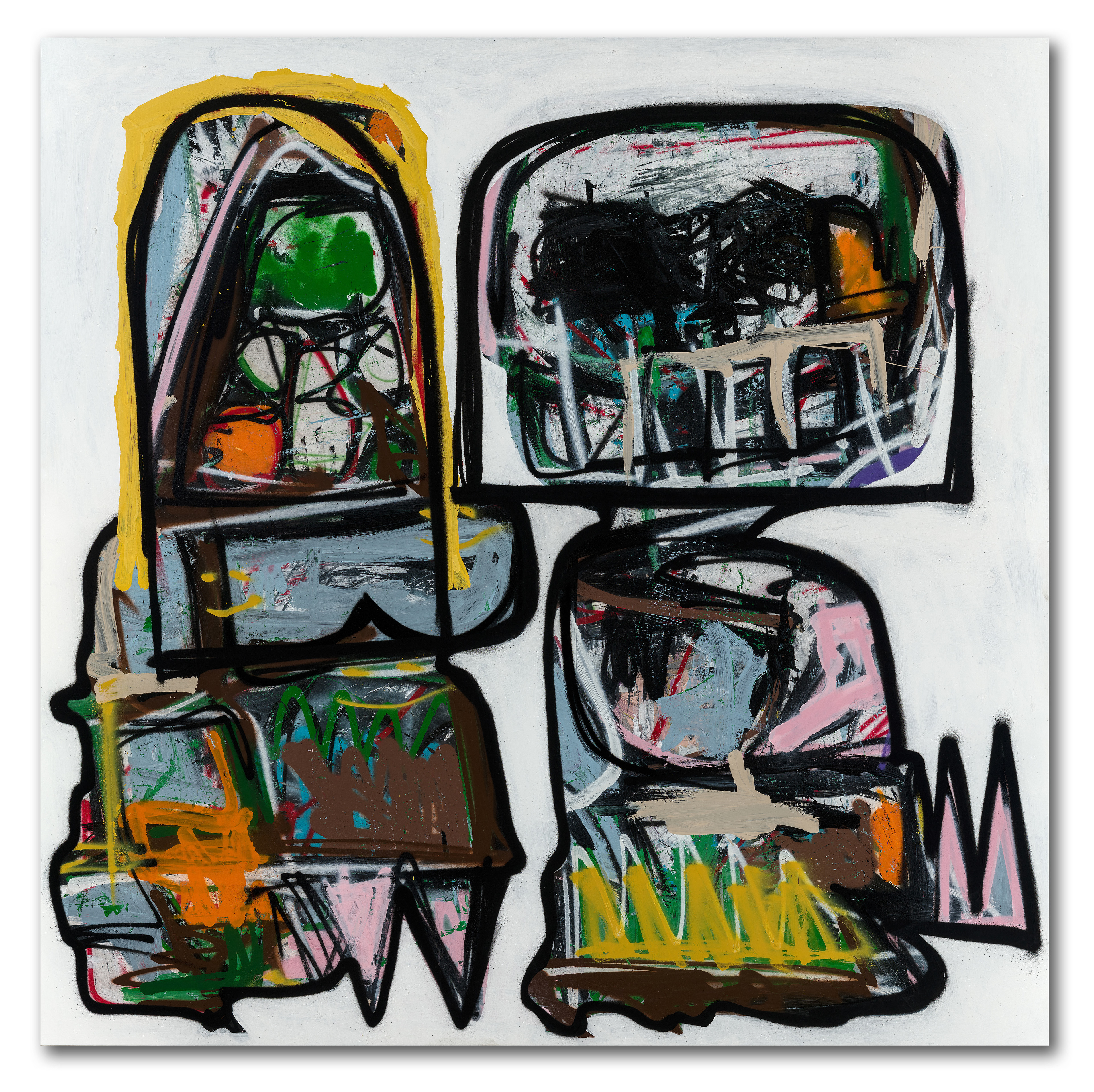 "I Got A Girl" (2022) mixed media on panel - 60 x 60 in