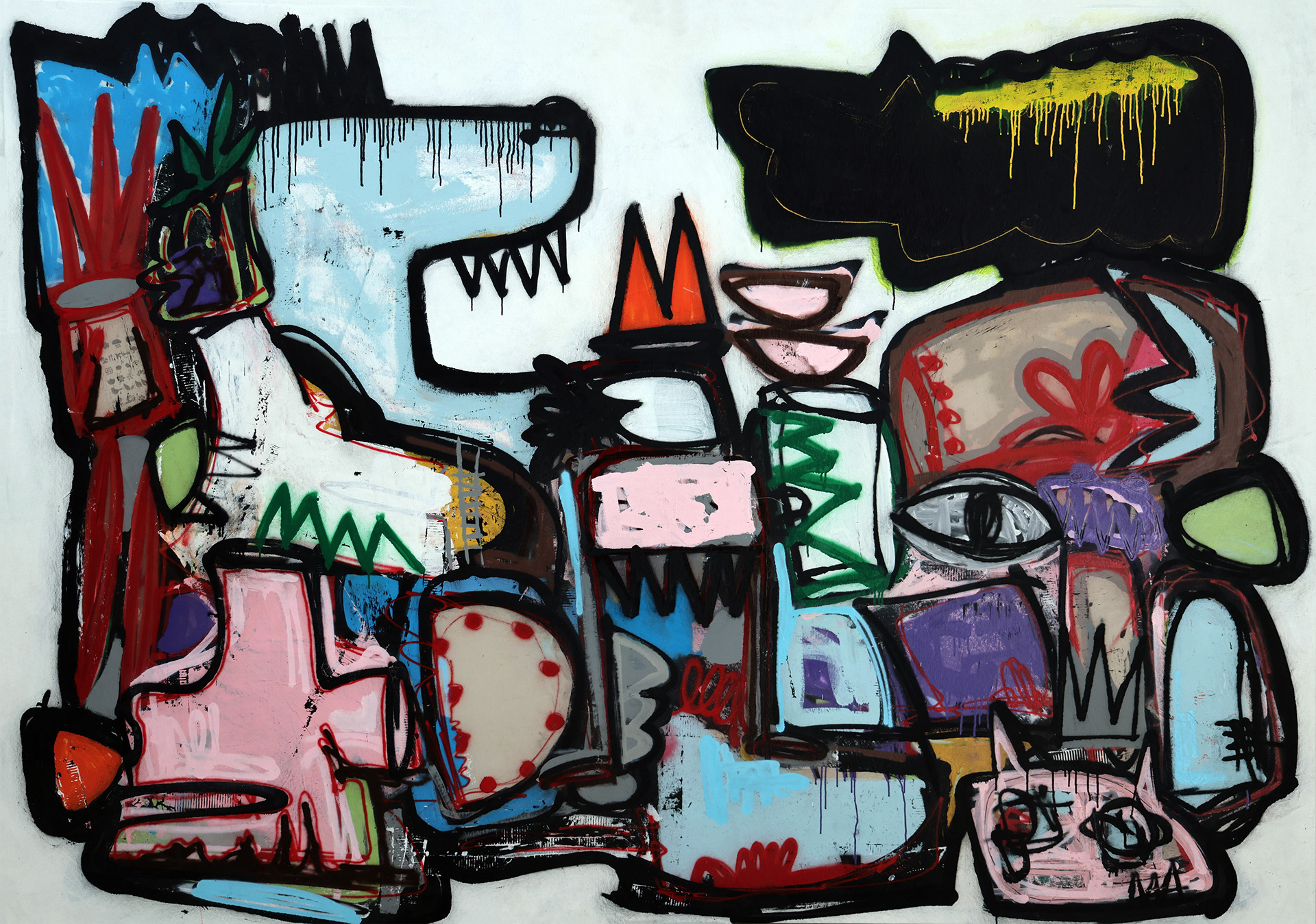 "Conversations" (2022) mixed media on canvas - 60 x 48 in