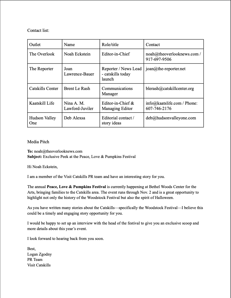 Media Pitch