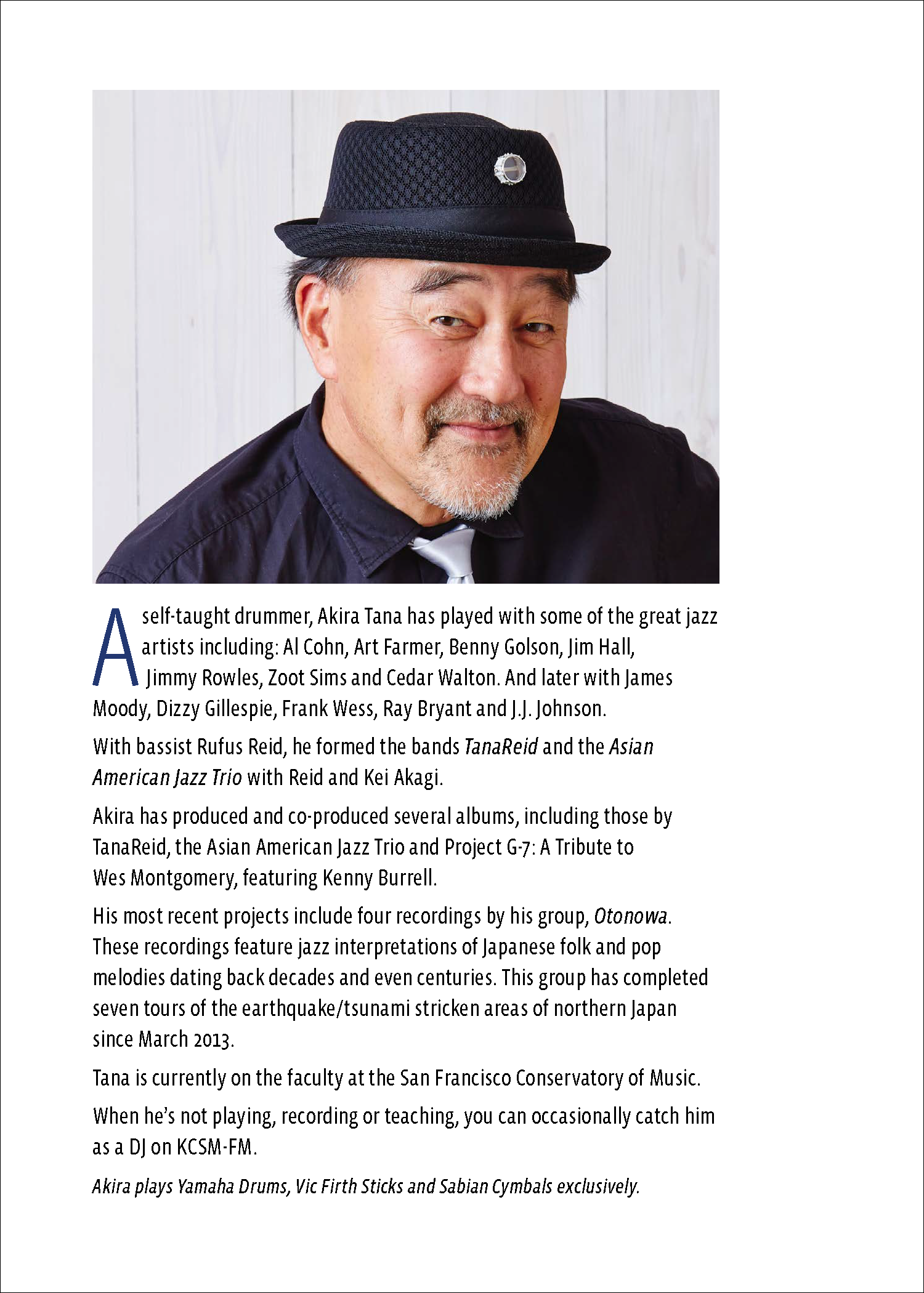 Program back for jazz concert.