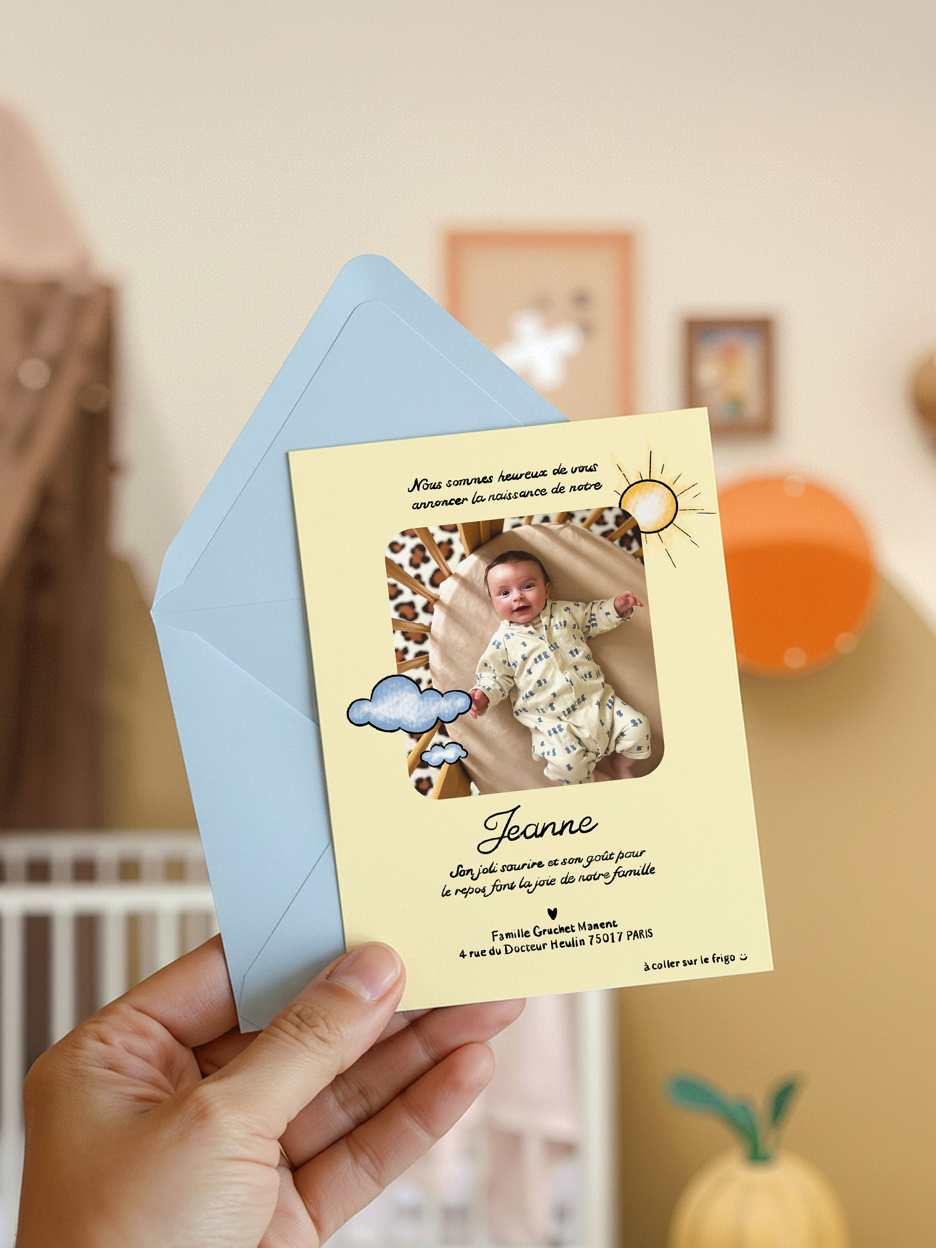 Faire-part de naissance de Jeanne - verso