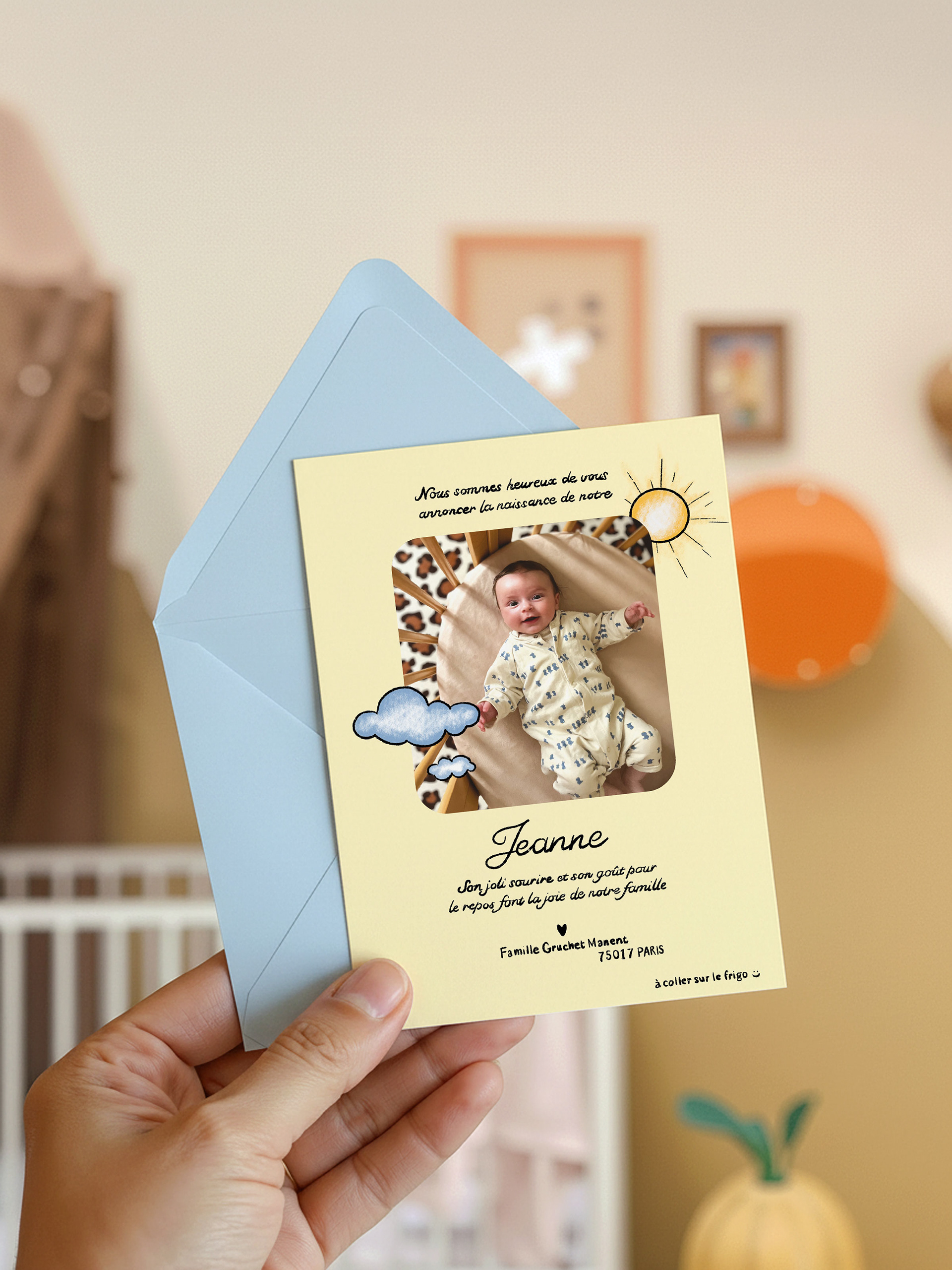 Faire-part de naissance de Jeanne - verso