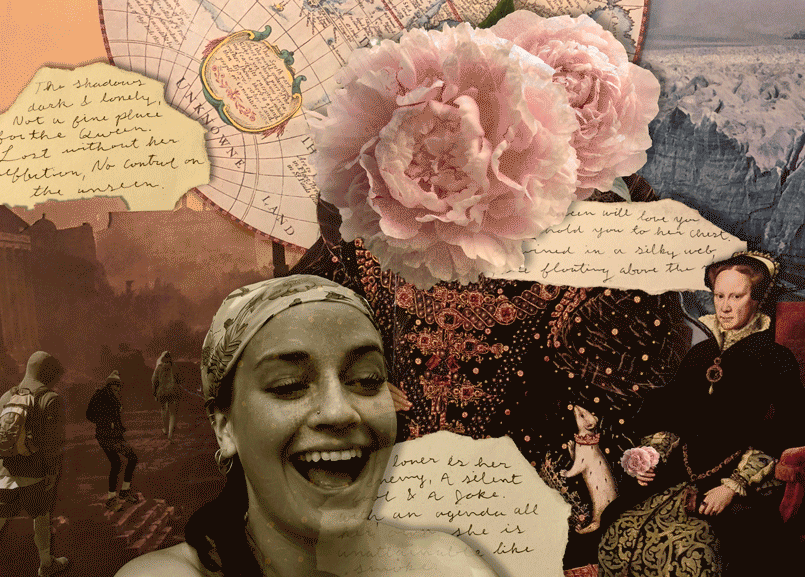 'Victorian Collage', Hand-cut Collage Photographed and Combine with Digital Images and Animated using Photoshop, 15 x 26 in, 2021 