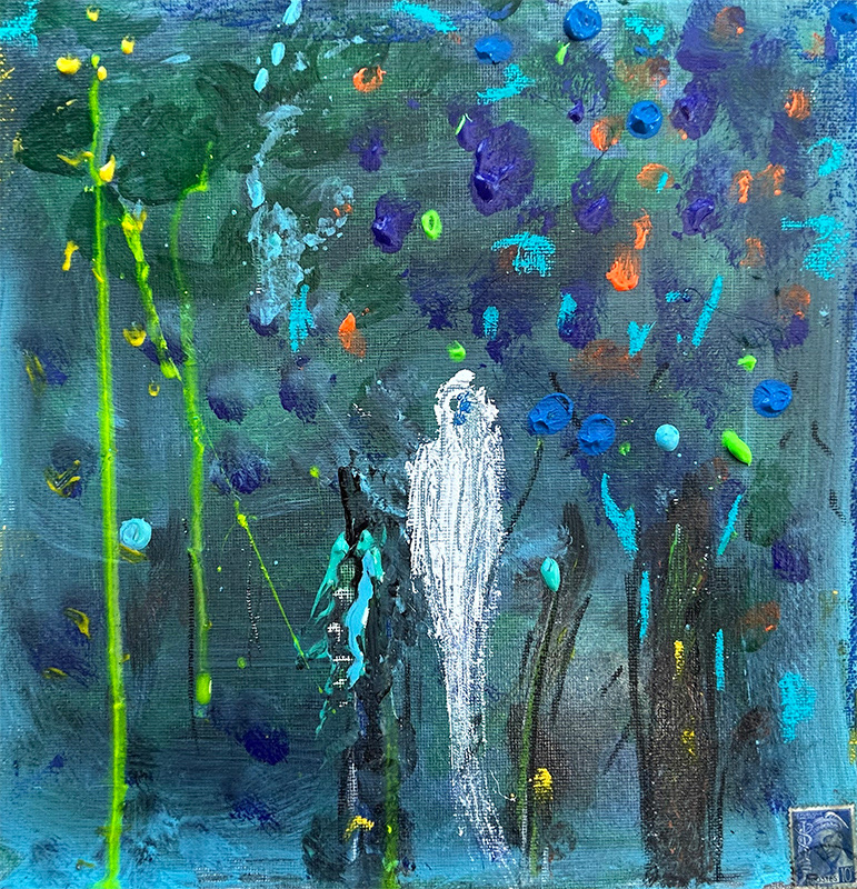 Sous l'arbre bleu (25x25)