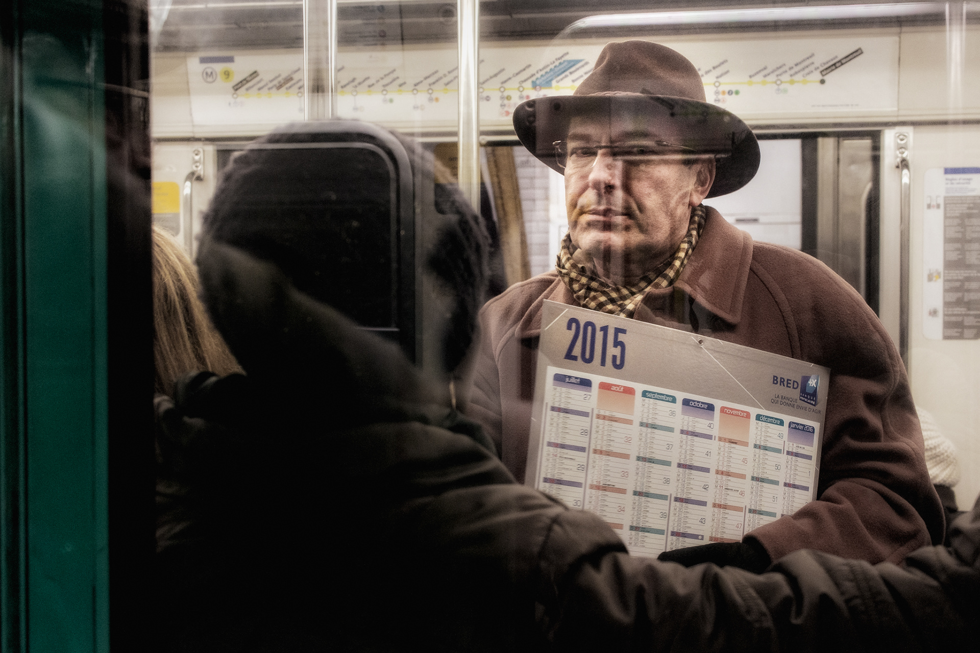 Photography: In the other car I saw a man from the past. Paris, France. 2014.
