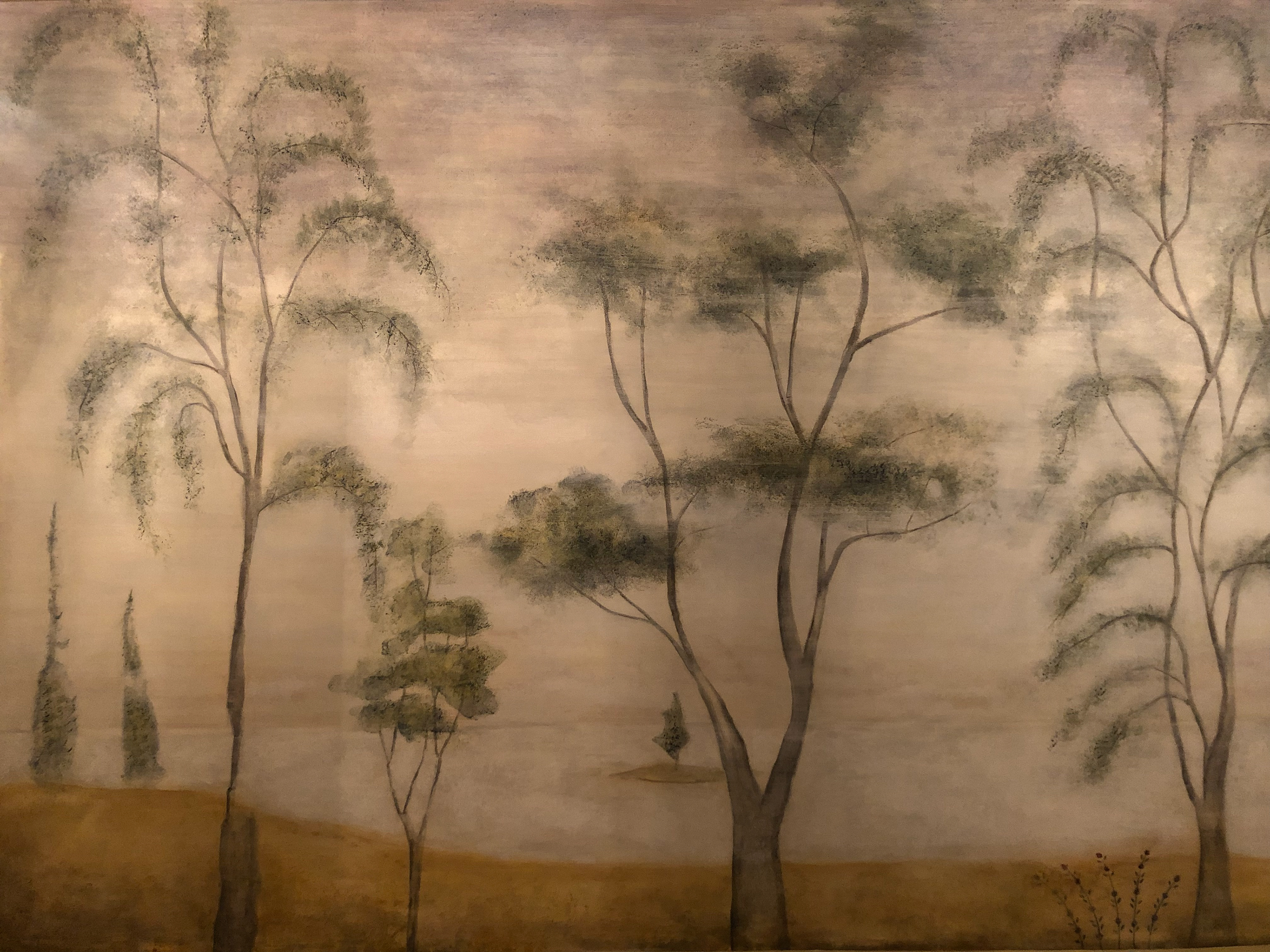 Rufus Porter inspired folk mural mural painted in collaboration with Emma Tapley and Associates, private residence, Vermont
