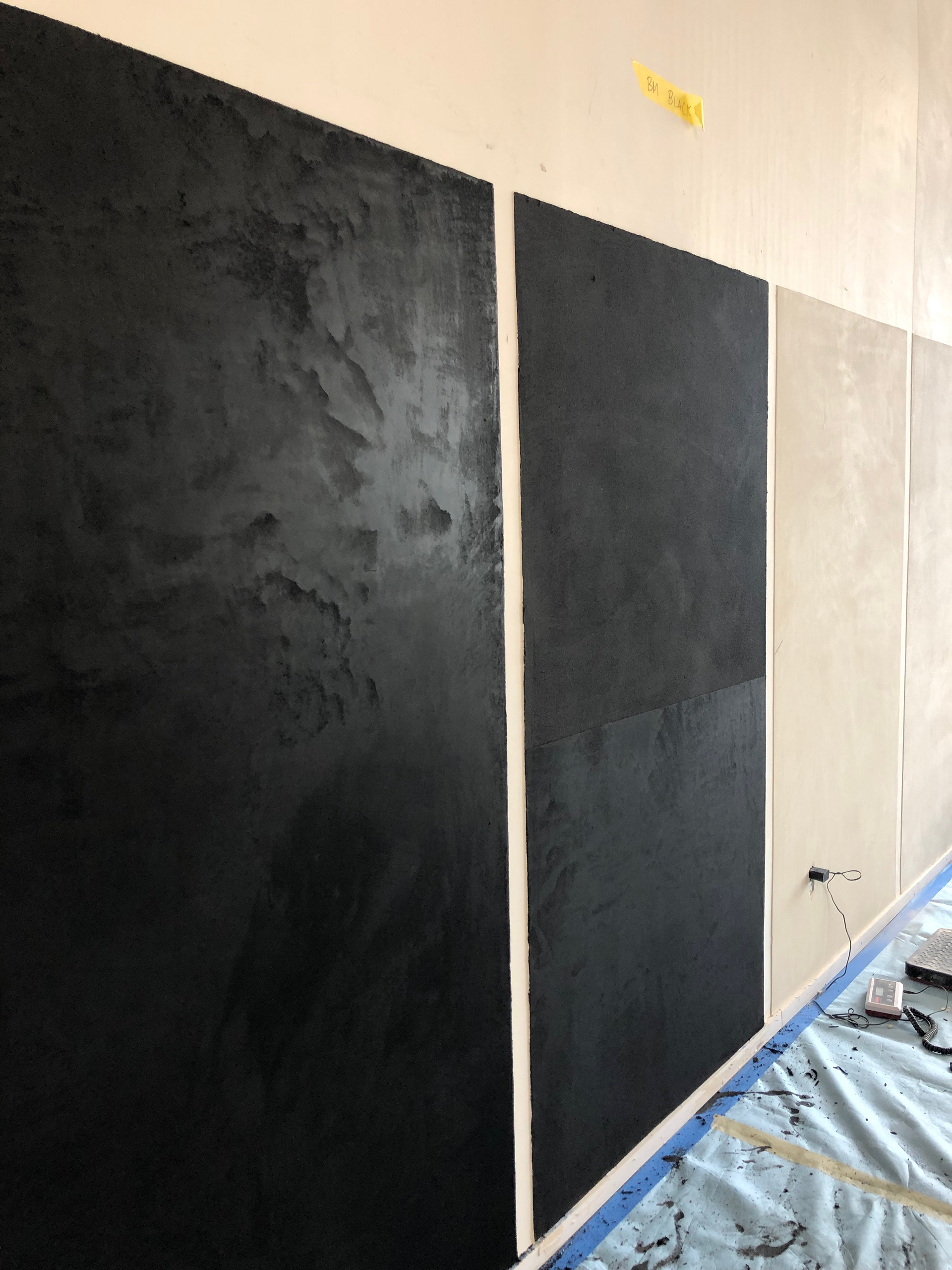Sample wall in studio