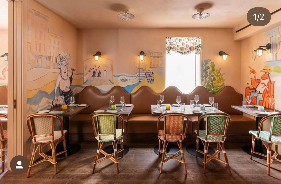 Painted for Sasha Bikoff and "Flex Mussels" on the Upper East Side, Manhattan