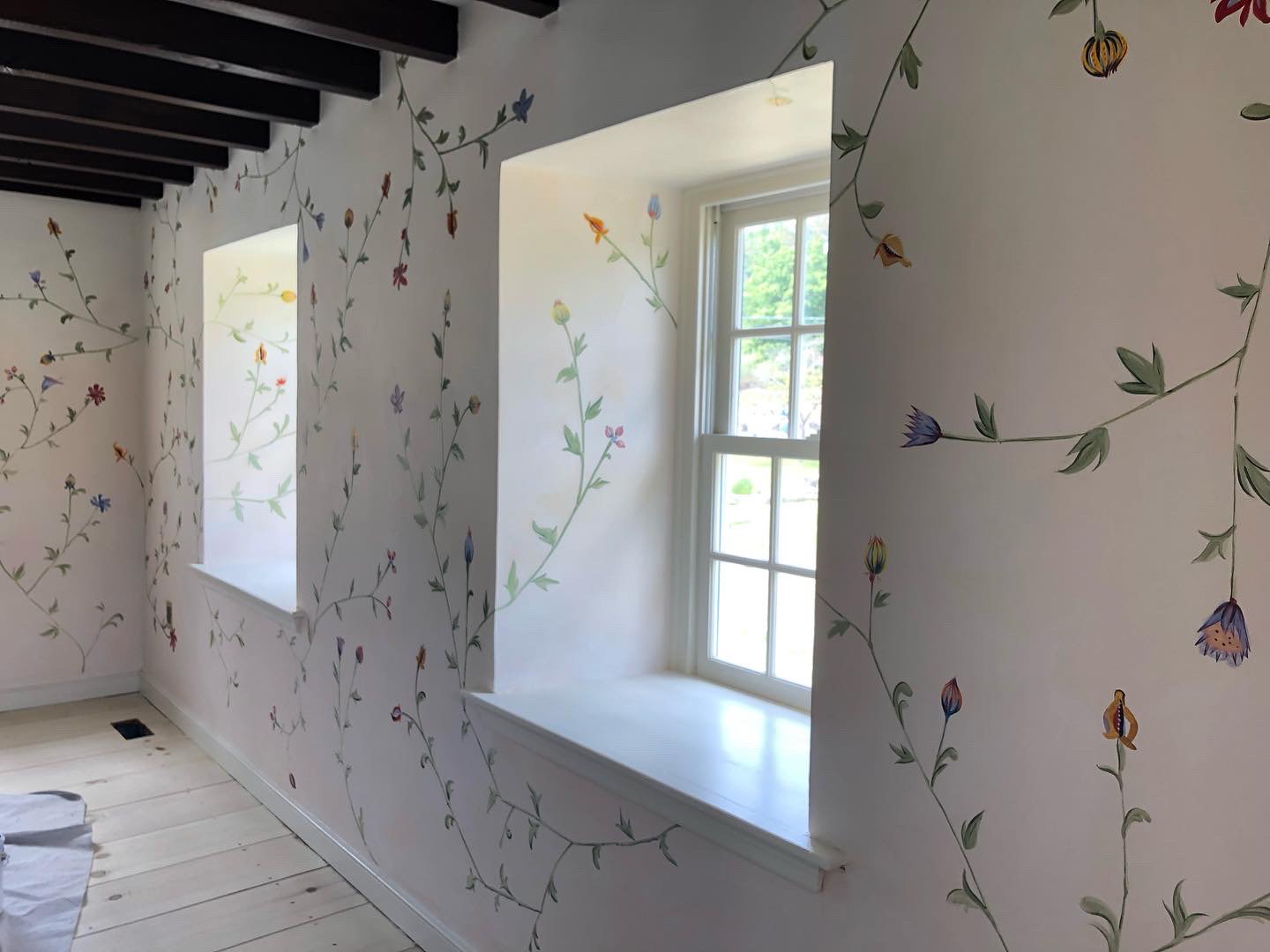 Nursery chinoiserie painted in collaboration with Erilan Design