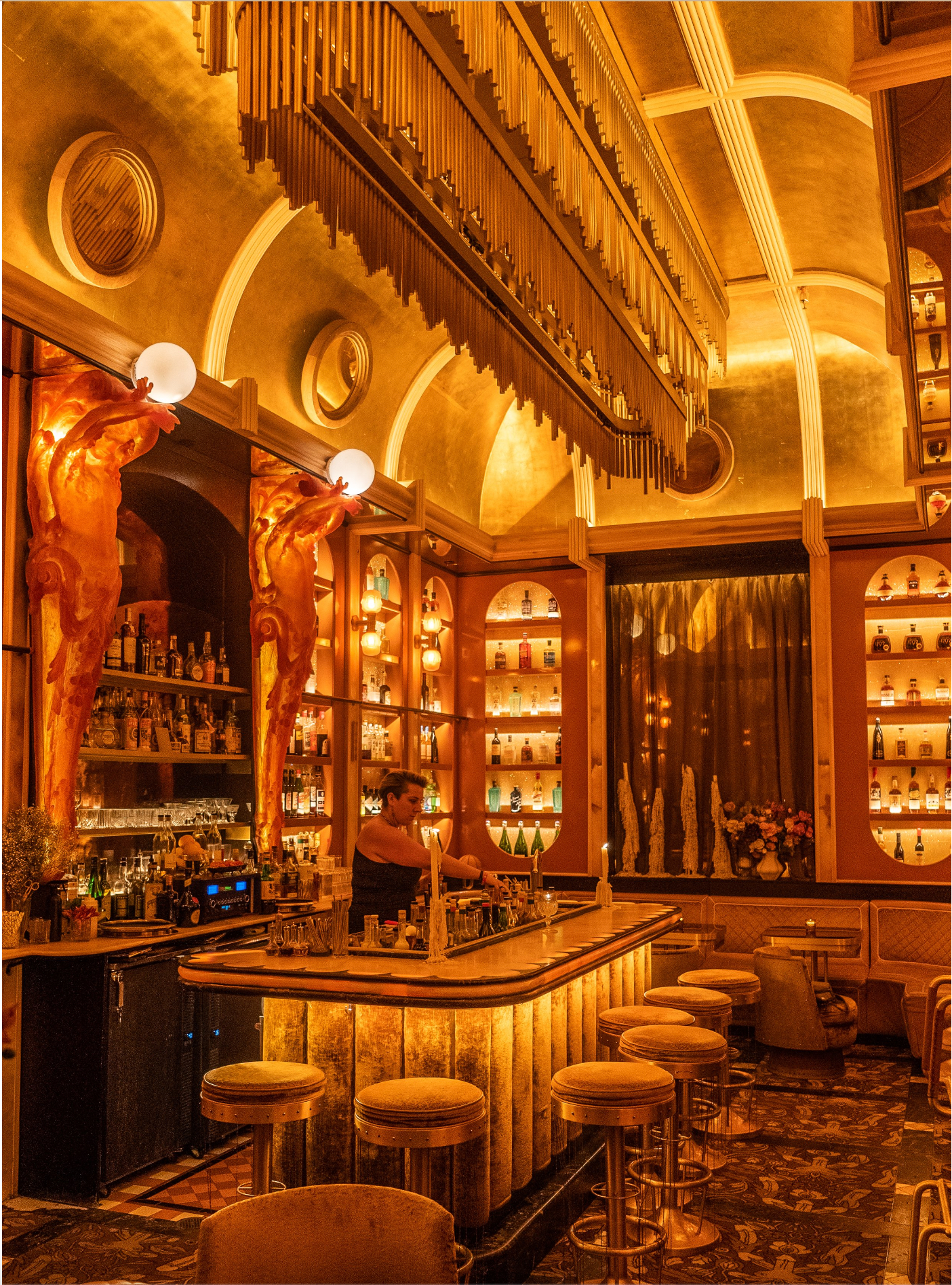 Vaulted Ceiling gilded in collaboration with Ben Lai for Young Blood San Diego, in collaboration with Ben Lai