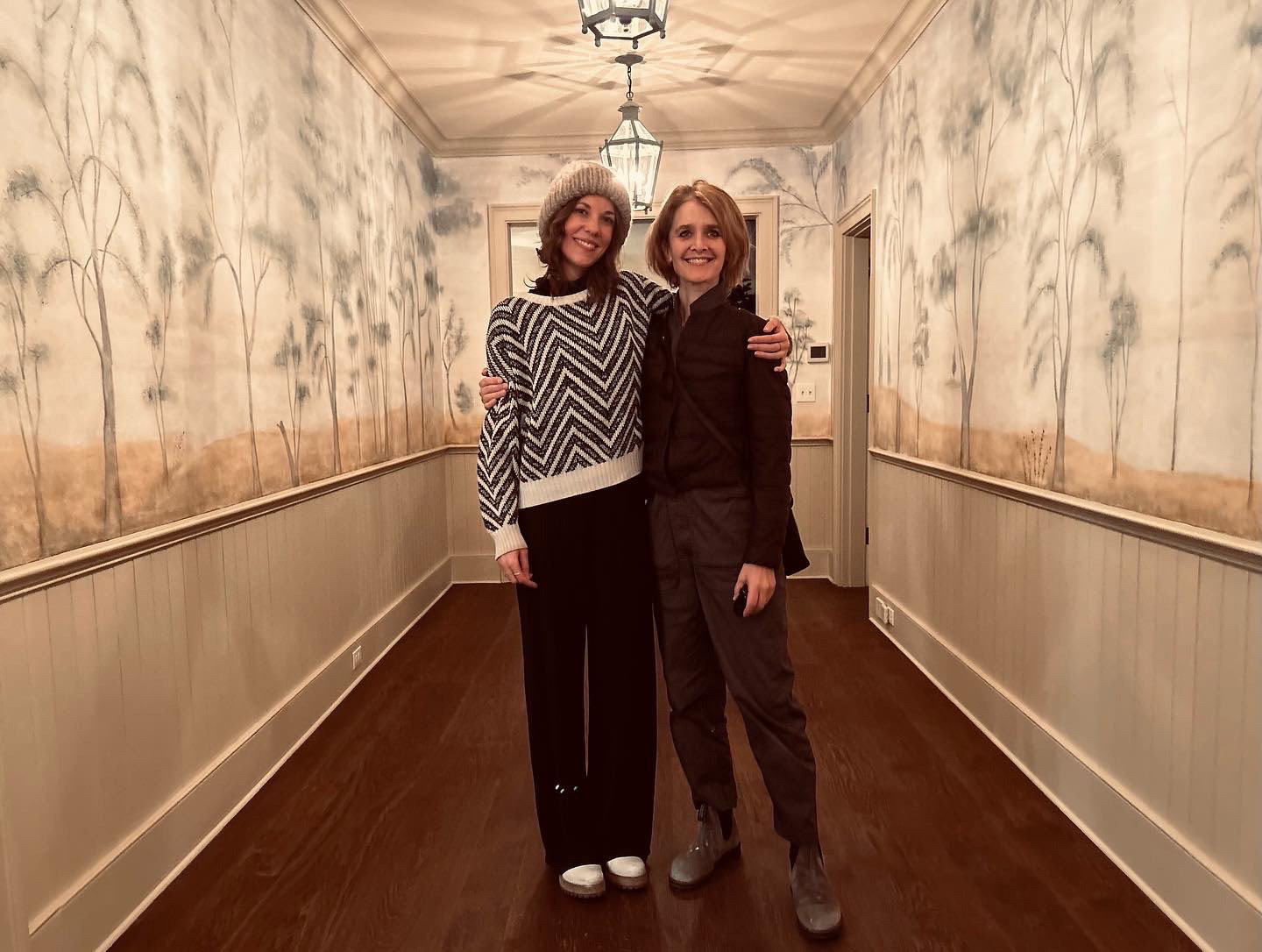 Rufus Porter inspired folk mural mural painted in collaboration with Emma Tapley and Associates, private residence, Vermont