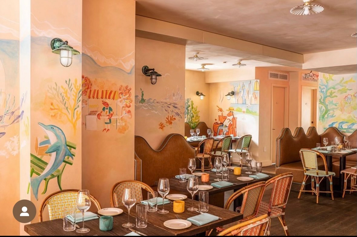 Painted for Sasha Bikoff and "Flex Mussels" on the Upper East Side, Manhattan
