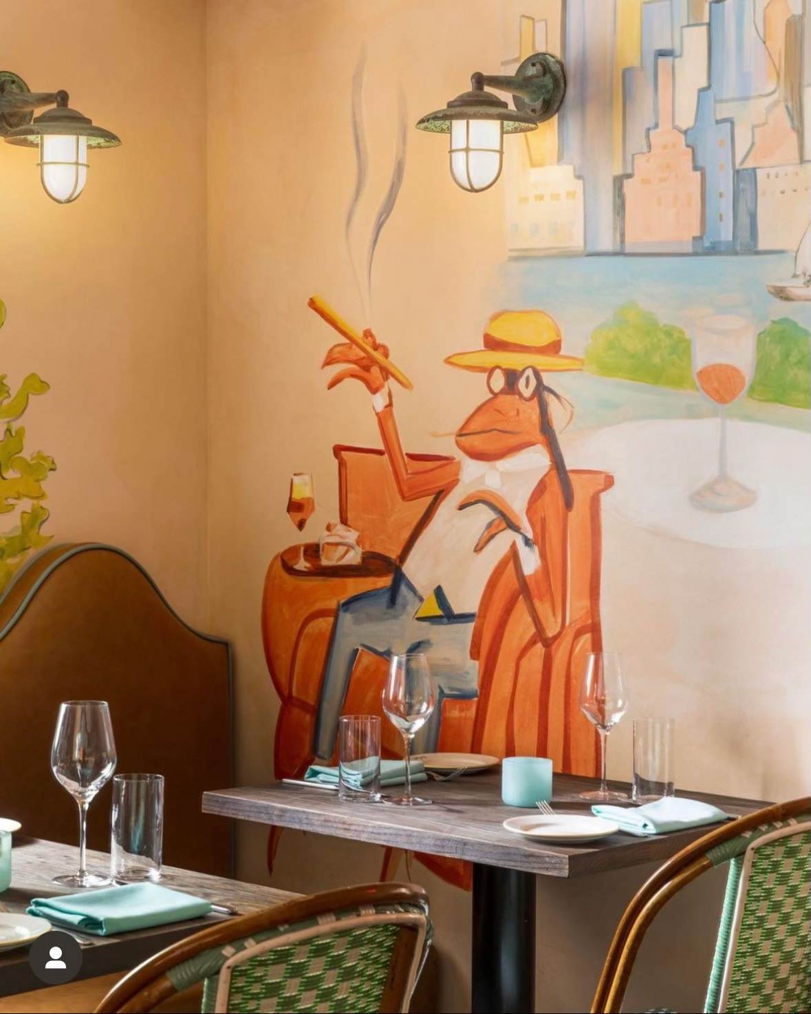 Painted for Sasha Bikoff and "Flex Mussels" on the Upper East Side, Manhattan