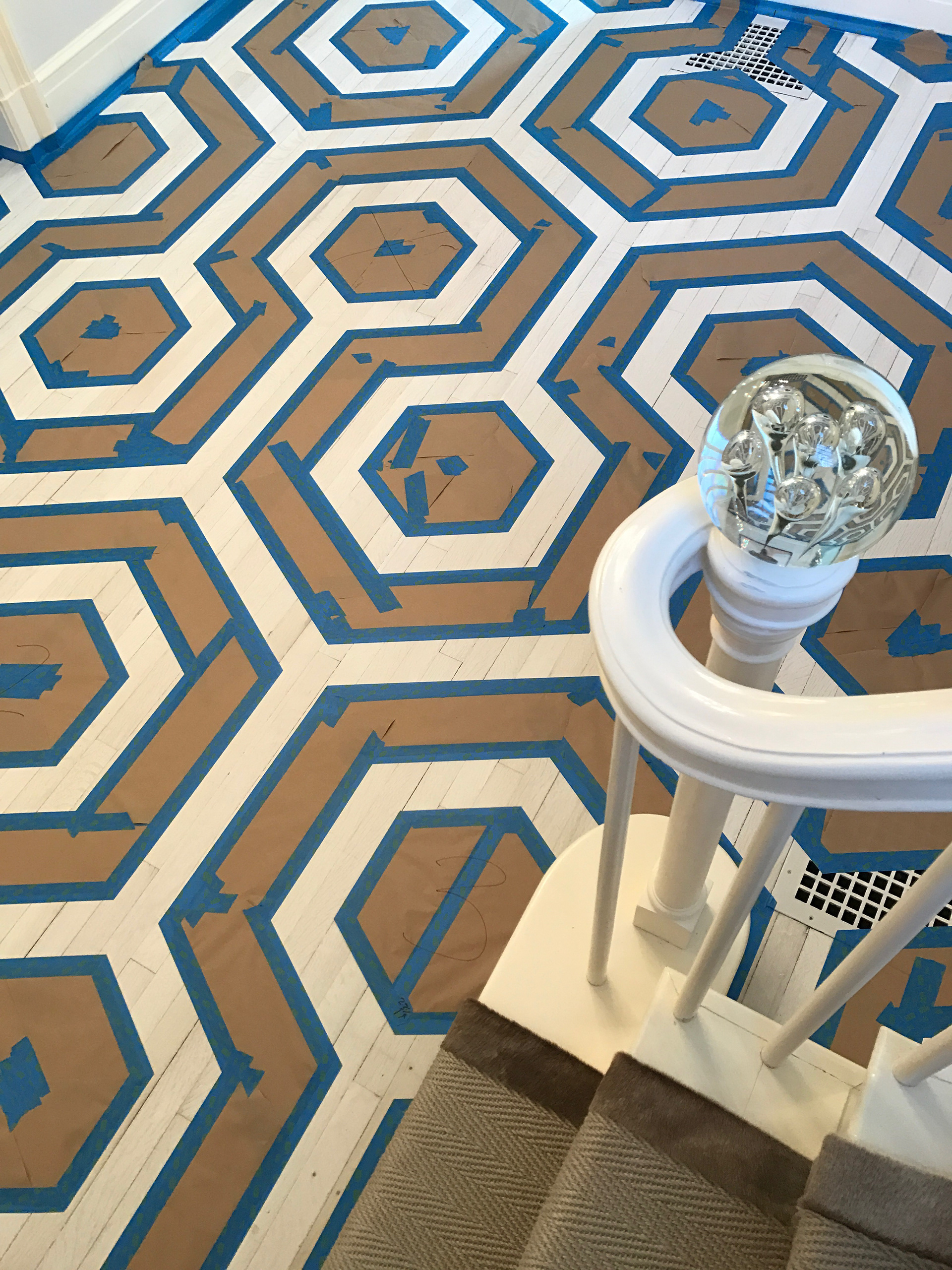 Floor Stencil installed in collaboration with Ben Lai