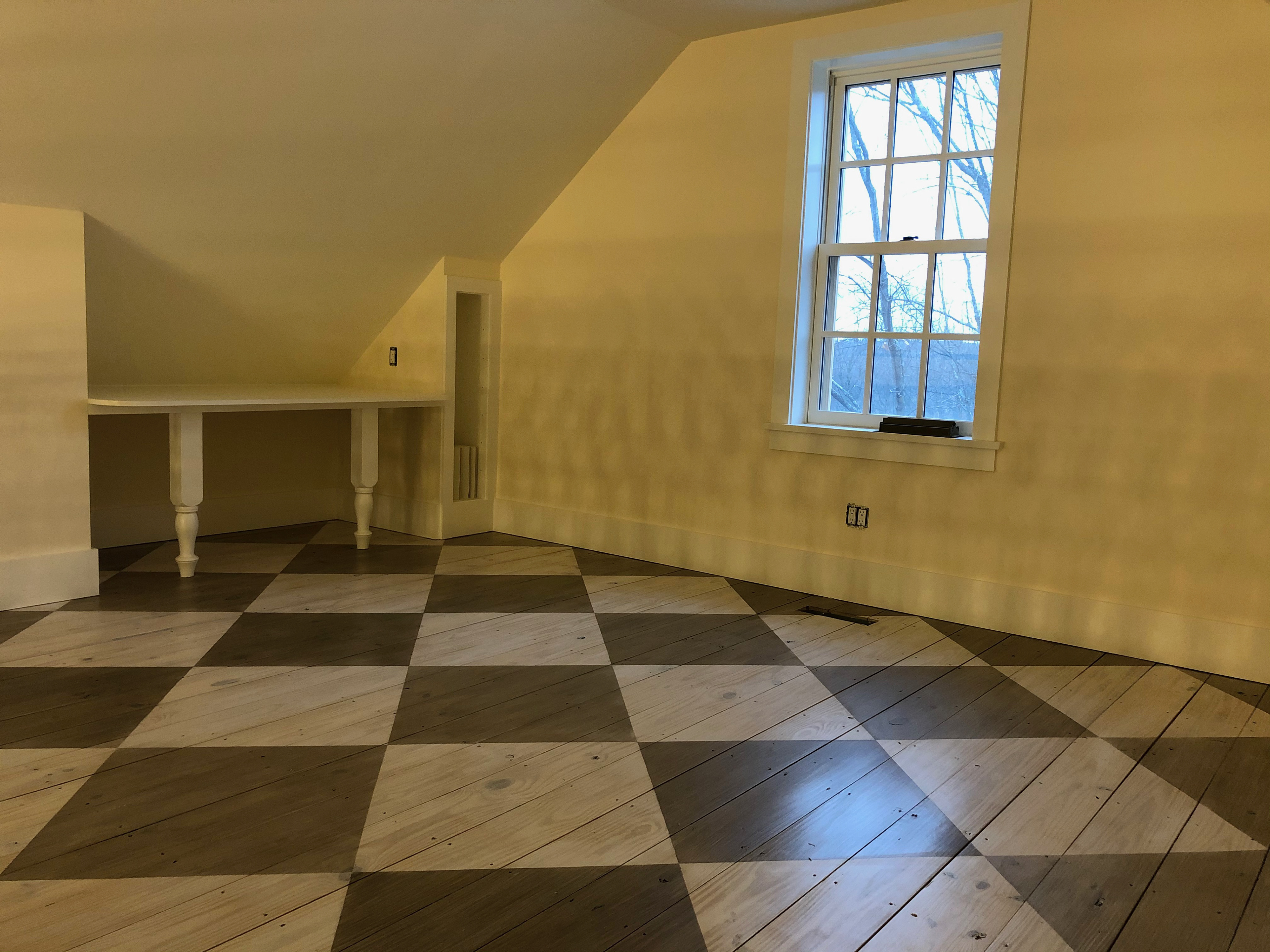 Floor Stencil installed in collaboration with Ben Lai