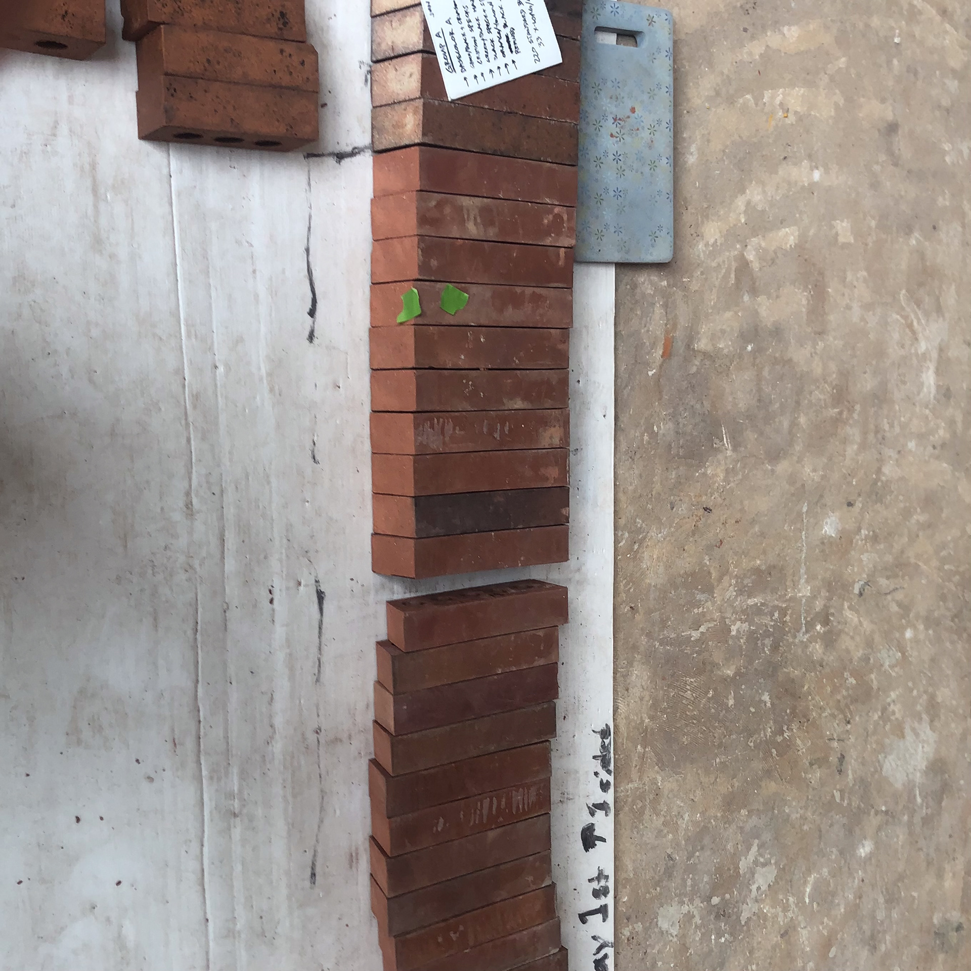 New bricks, unpainted.