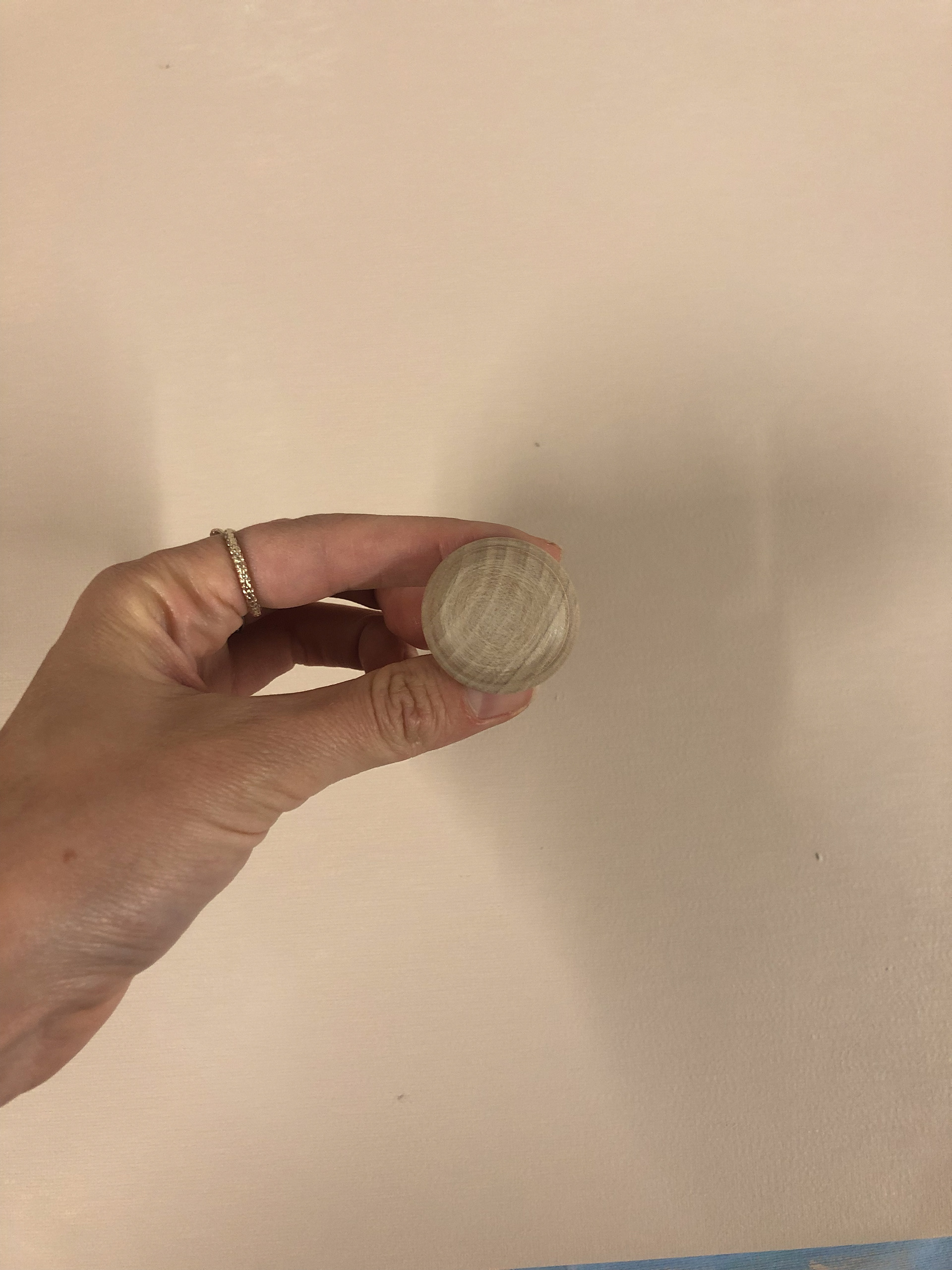We chose an oak knob to be installed on the completed dresser, so I custom mixed a corresponding color for the base coat of my finish.