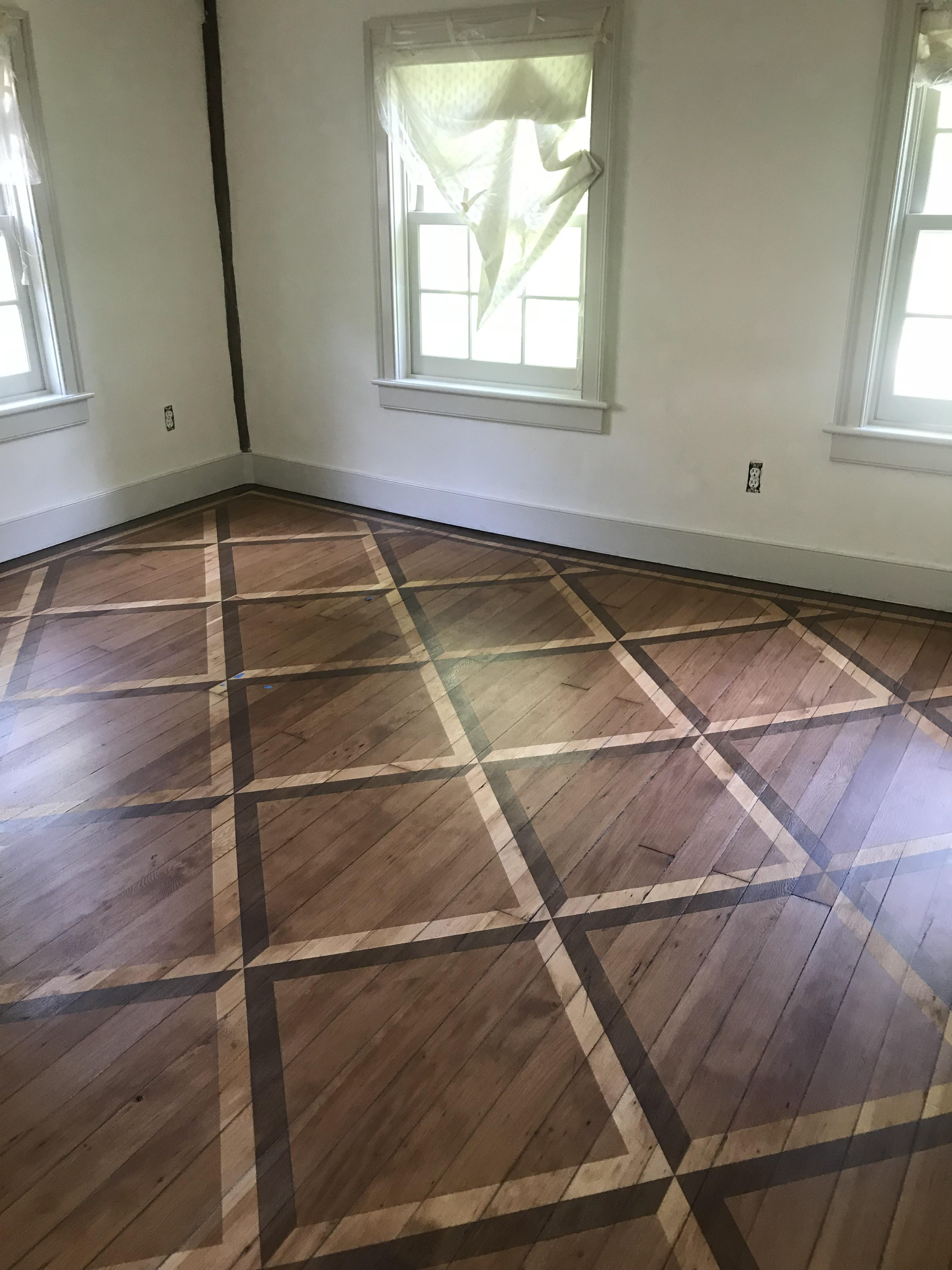 Floor Stencil installed in collaboration with Ben Lai