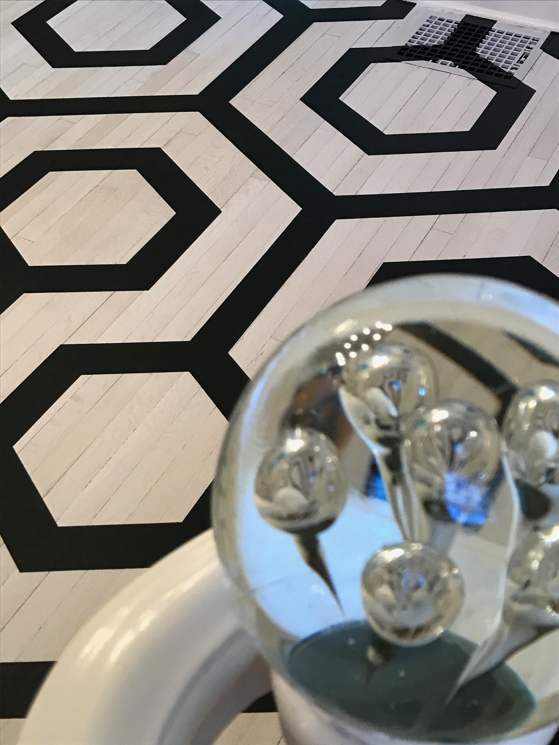 Floor Stencil installed in collaboration with Ben Lai