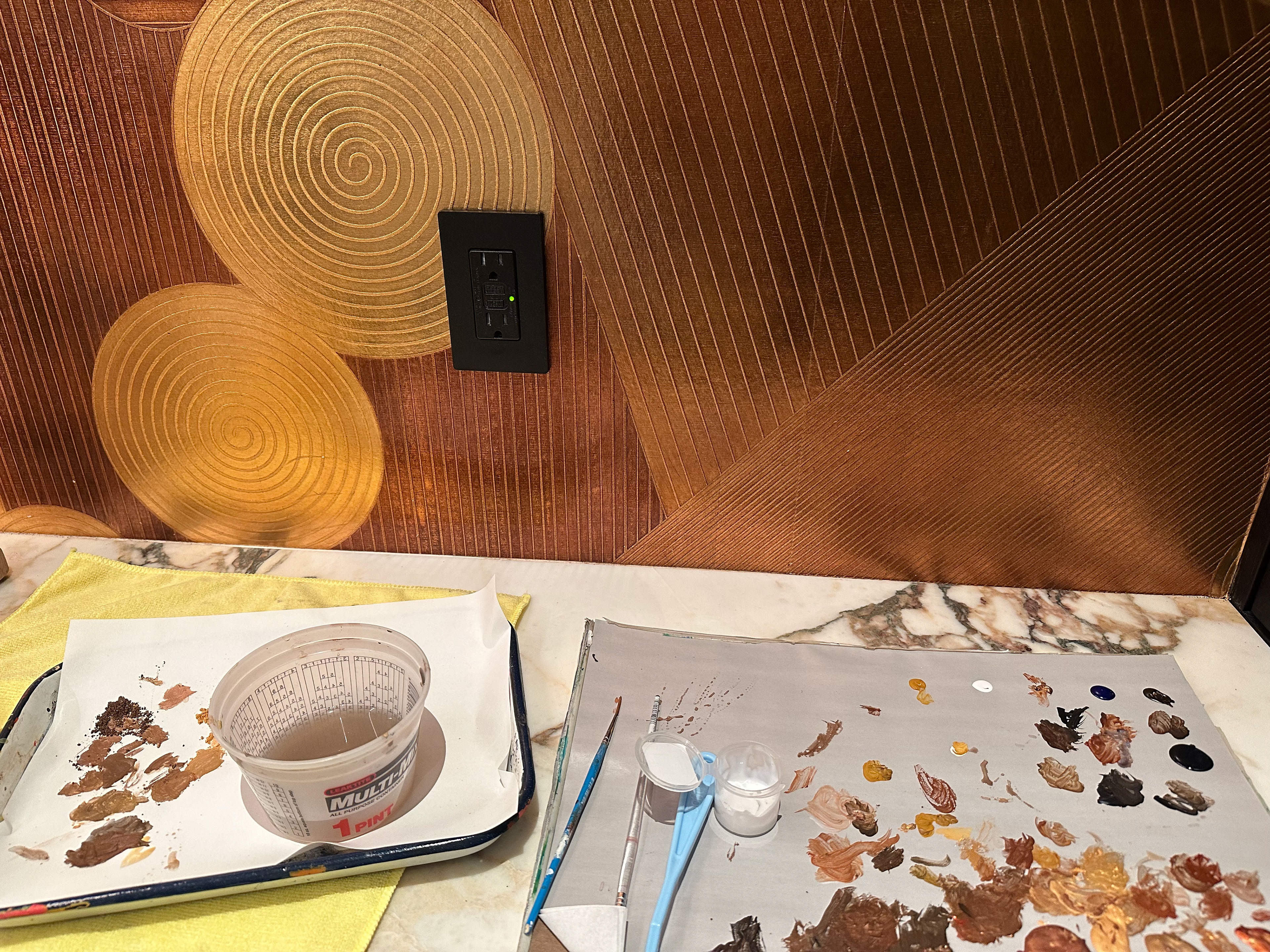 De Gournay metallic touch ups, private client, West Village