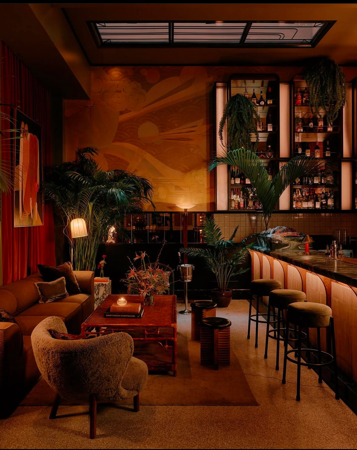 Art Deco Tusk Bar Mural painted in collaboration with Erilan Design