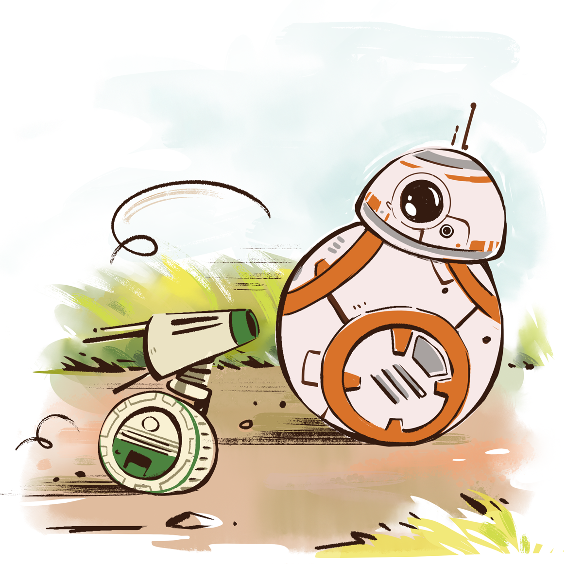 Comic Style for BB-8 and D-0