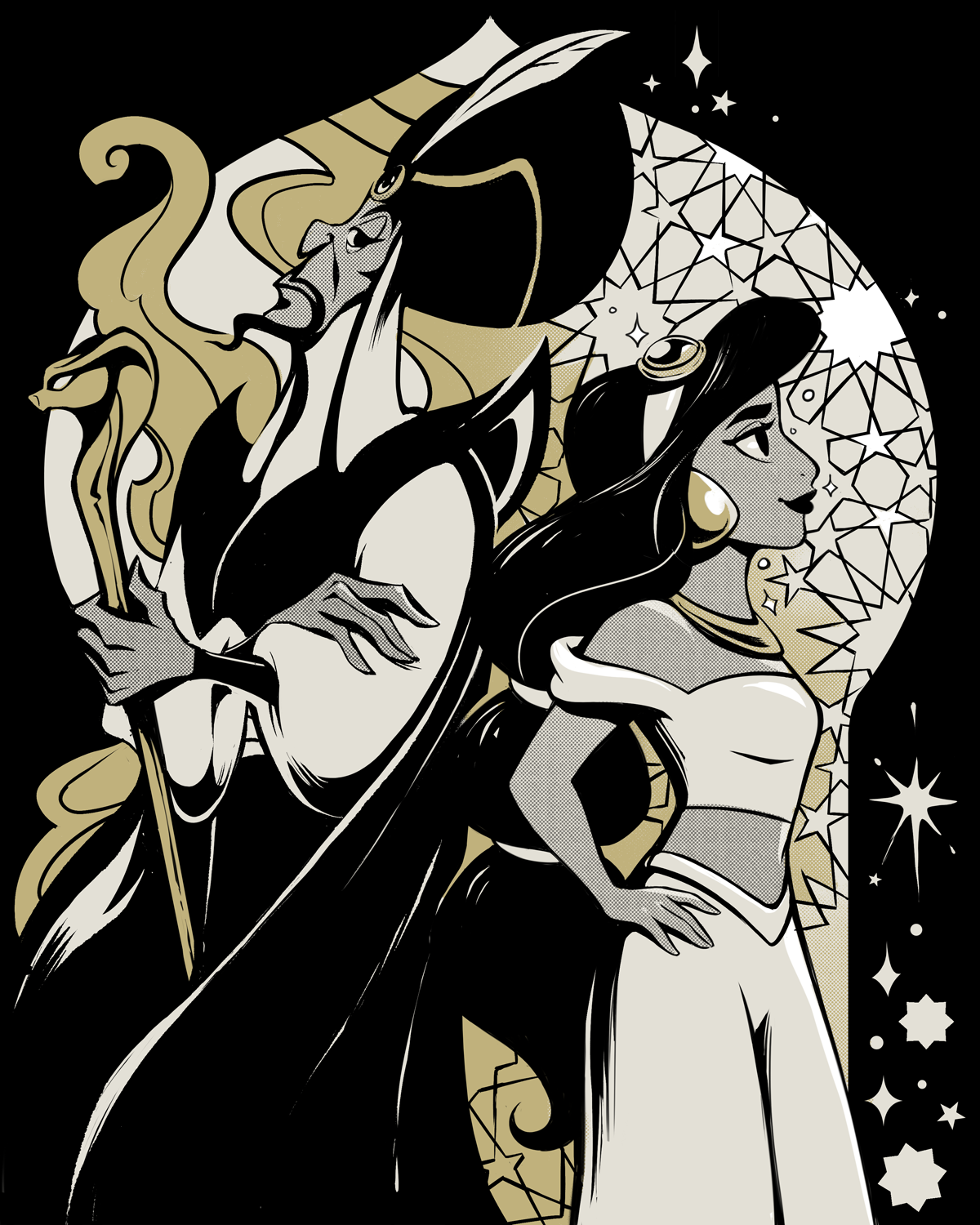 Comic Style Princess vs Villain