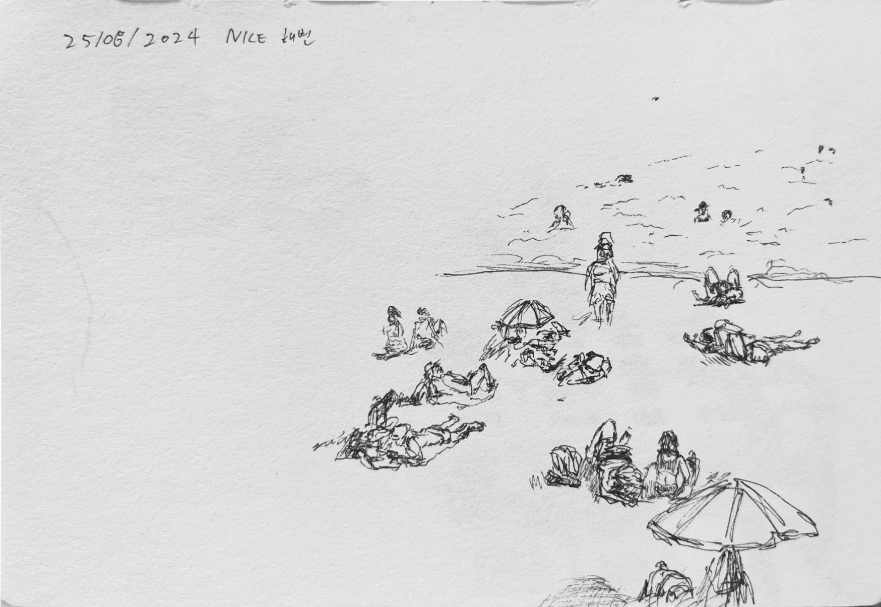 Untitled, 2024, Archival ink on paper, 14.8 x 10.2 cm