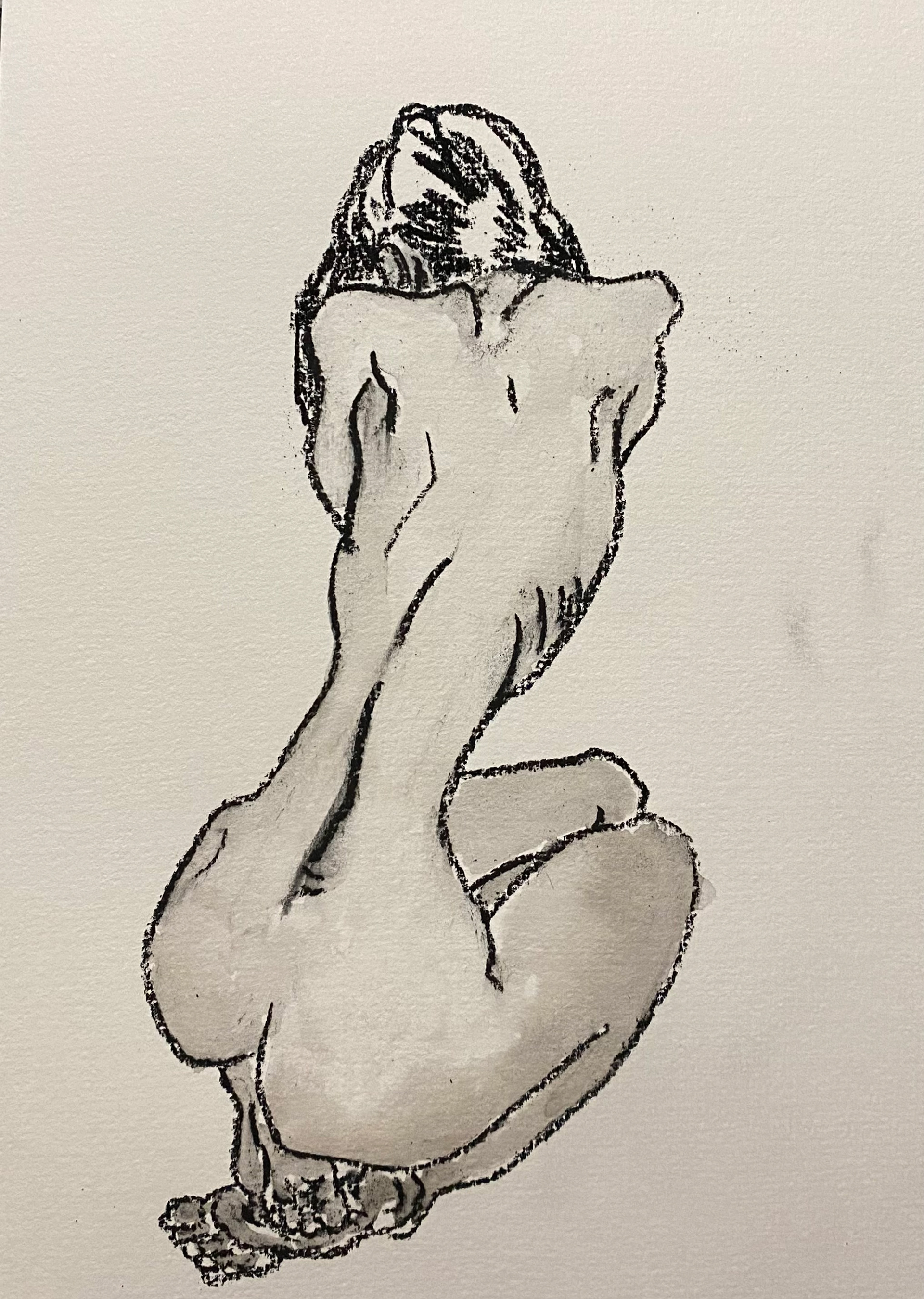 Untitled, 2023, Charcoal on paper, 21 x 14.8 cm