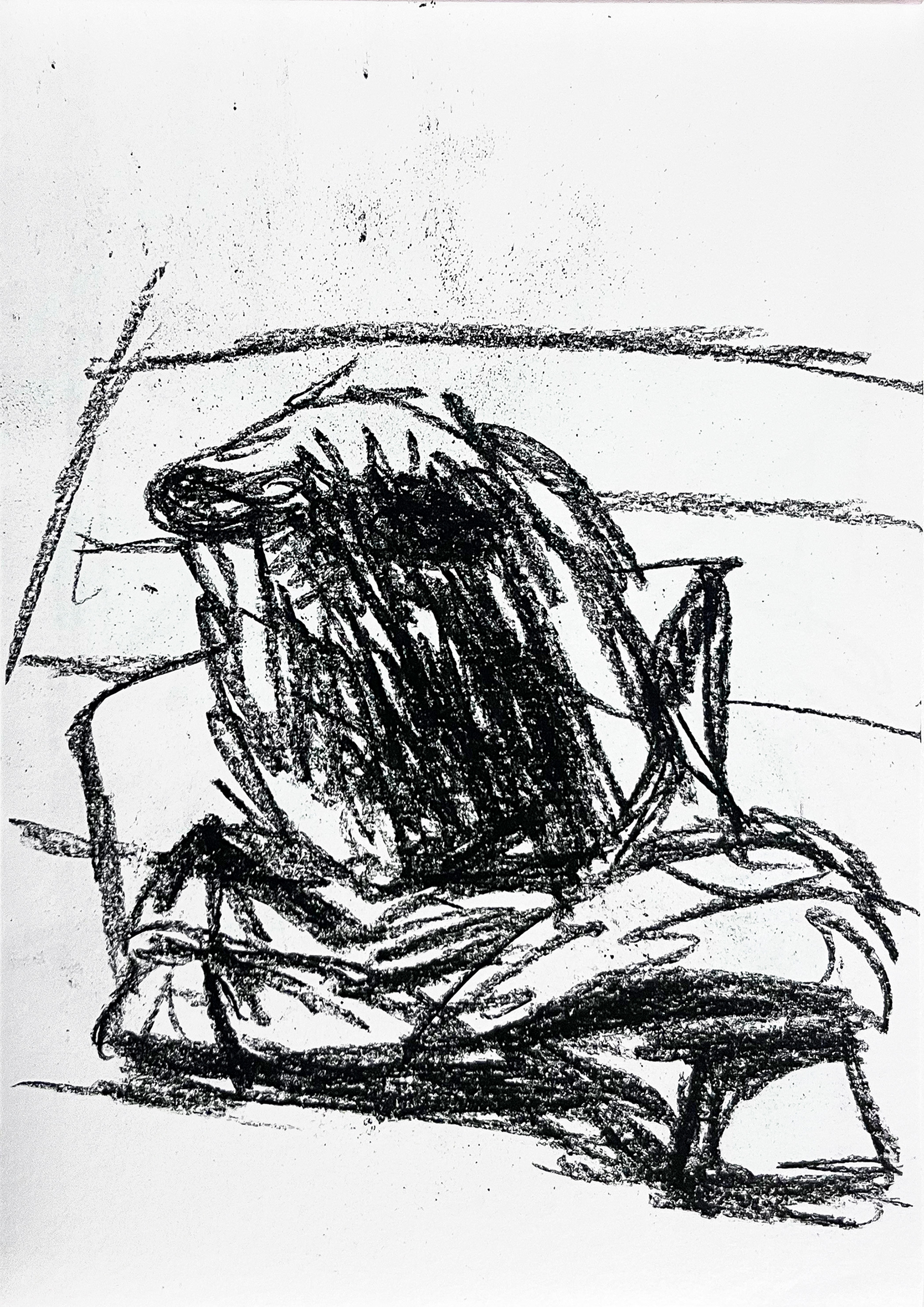 Untitled, 2026, Charcoal on paper, 29.7 x 21 cm