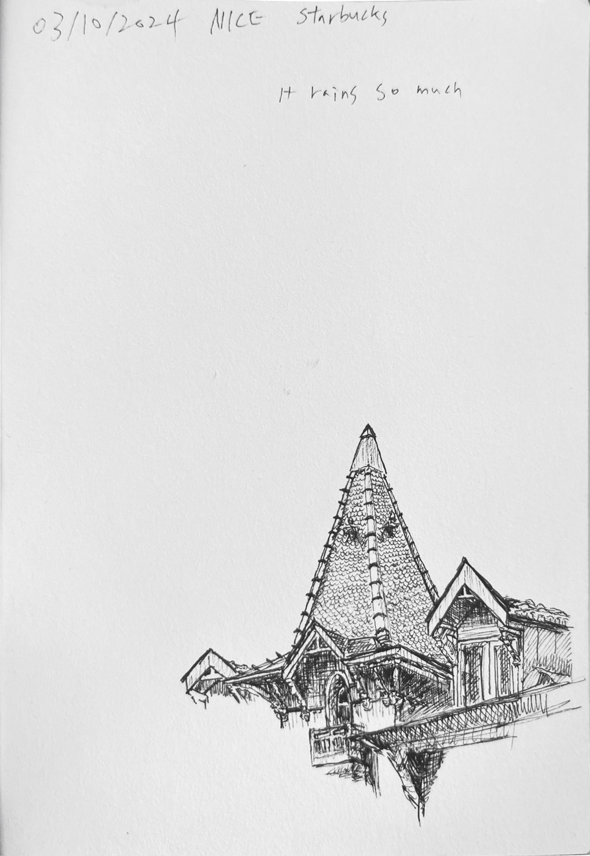 Untitled, 2024, Archival ink on paper, 14.8 x 10.2 cm