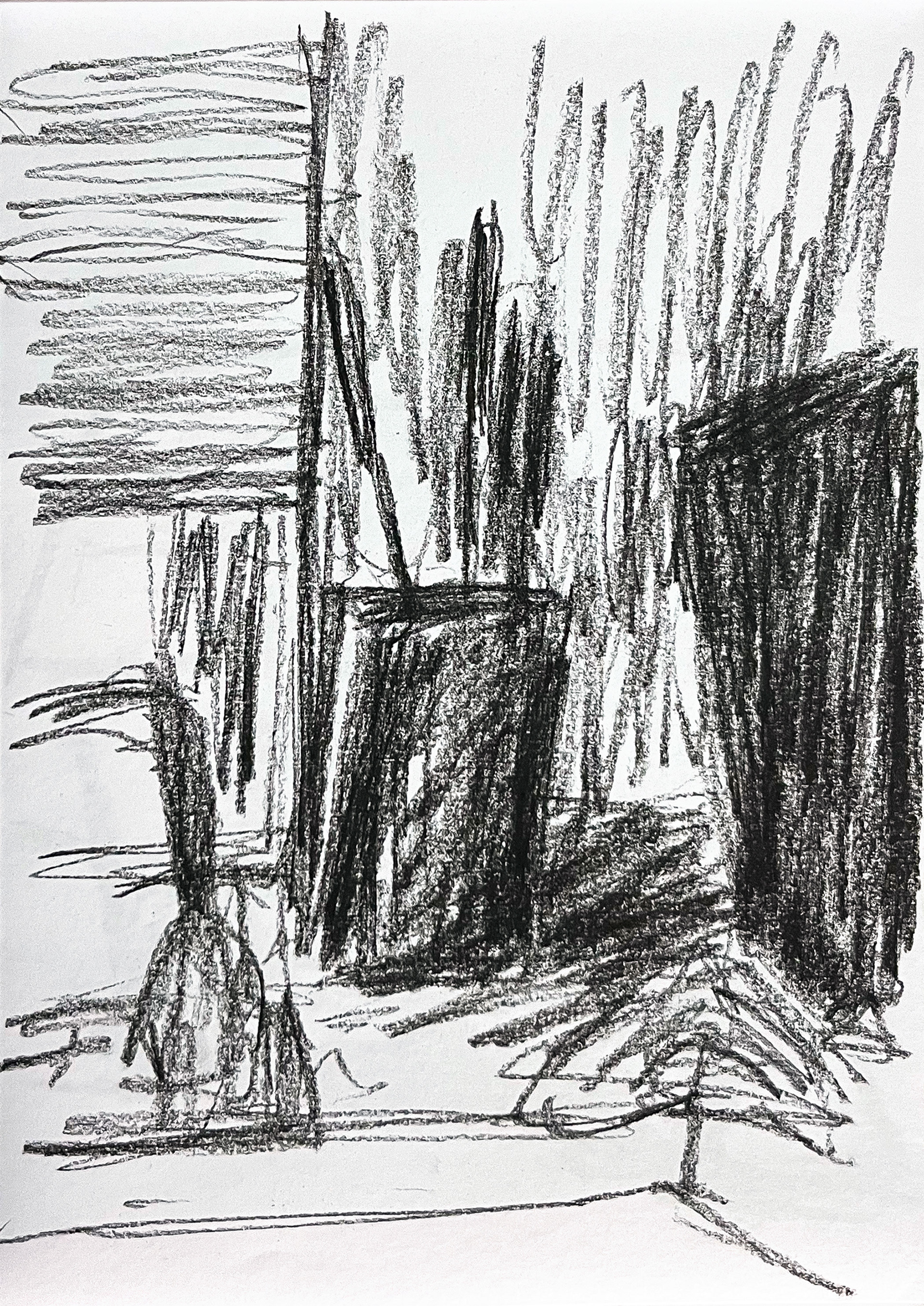 Untitled, 2026, Charcoal on paper, 29.7 x 21 cm